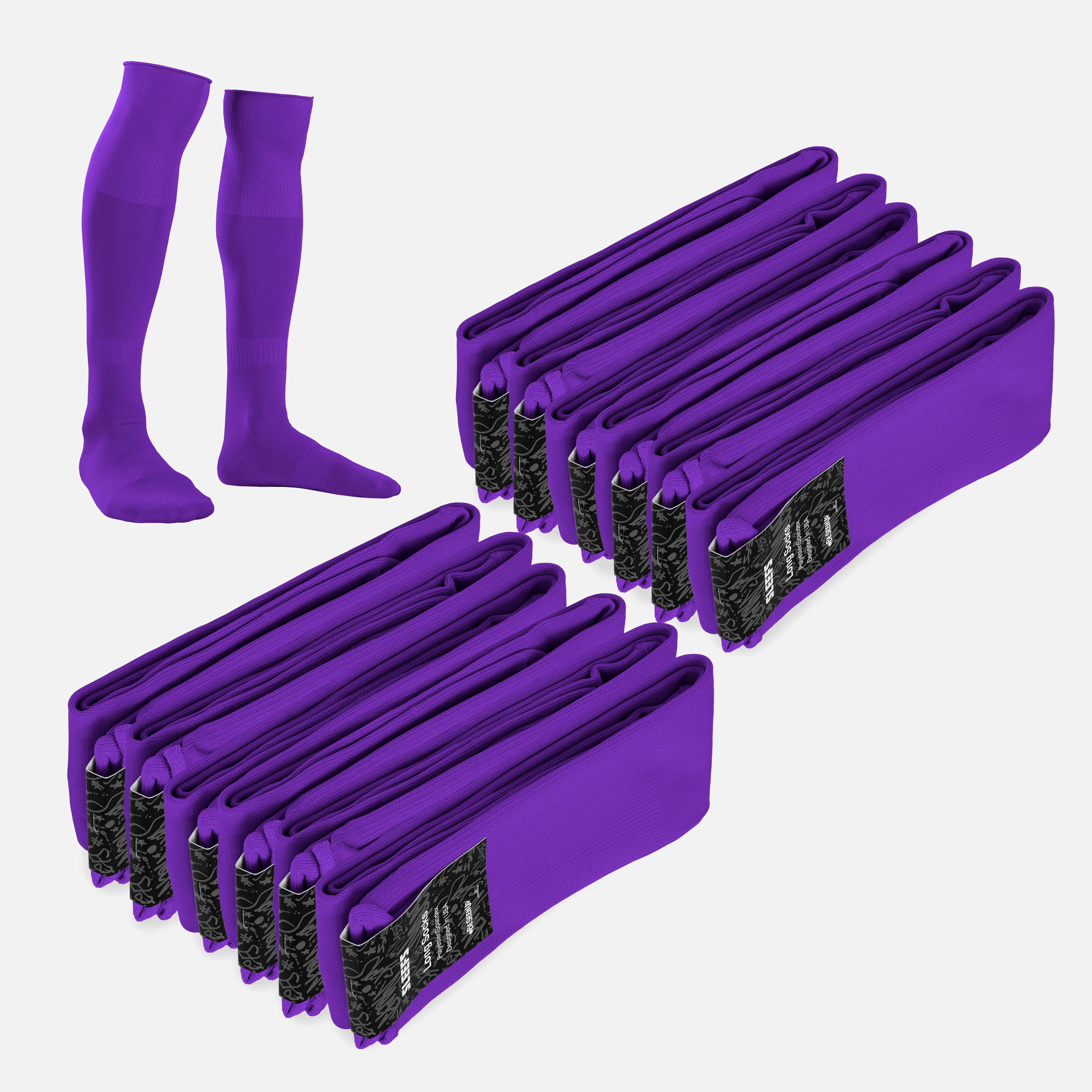 12 Pack Over The Knee Sport Socks - Image 15
