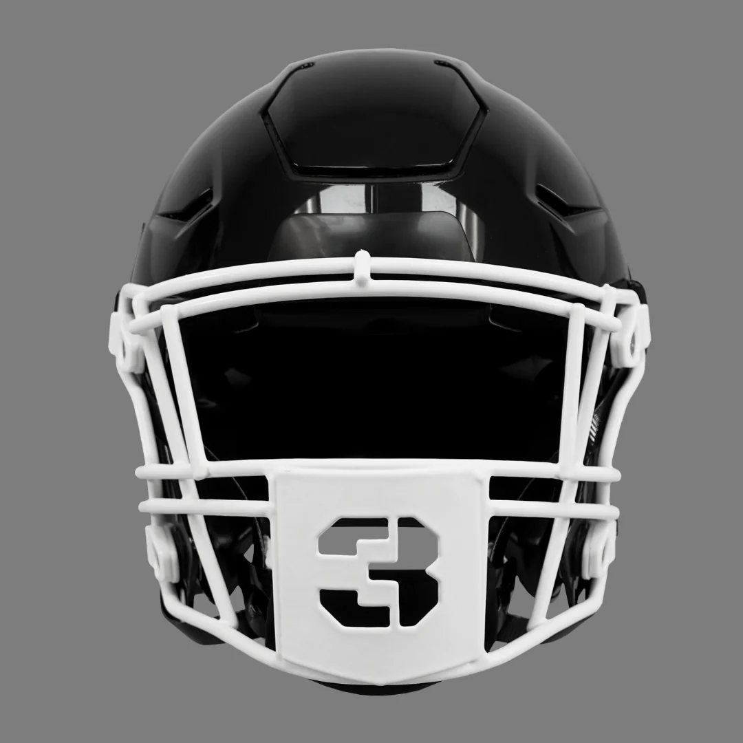 3 Stencil Font Football Facemask for Riddell SpeedFlex