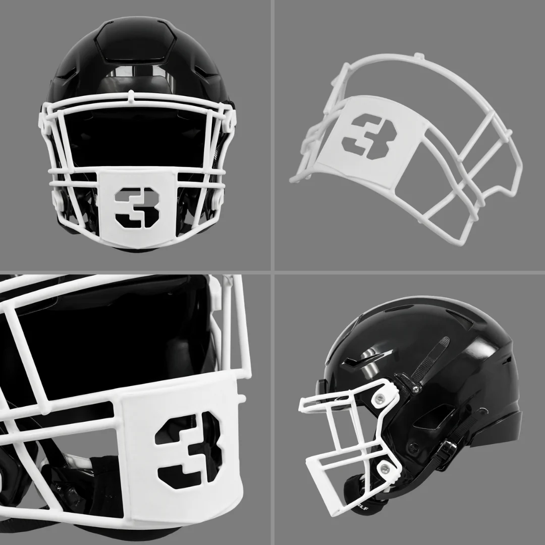 3 Stencil Font Football Facemask for Riddell SpeedFlex - Image 3