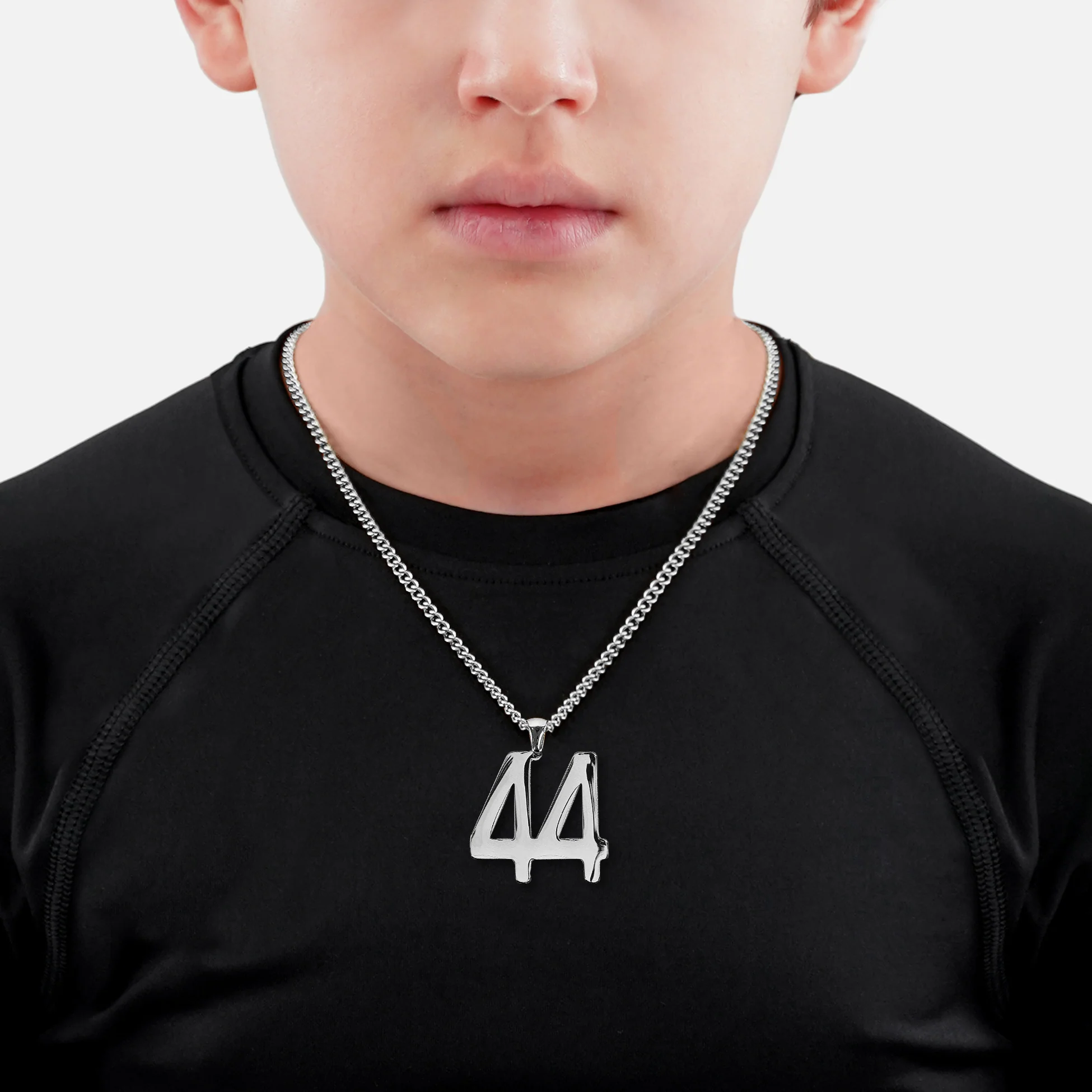 44 Number Pendant with Chain Kids Necklace - Stainless Steel - Image 2