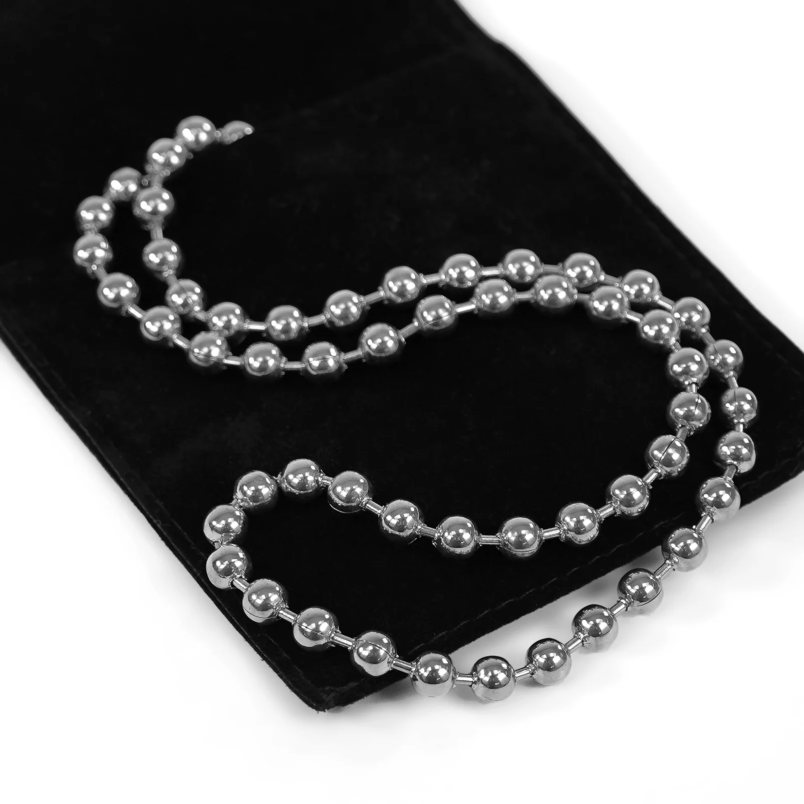 5mm Silver Dog Tag Chain Necklace (29 inches) - Image 6