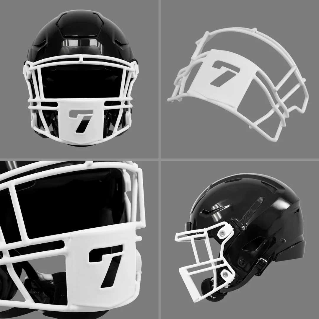 7 Stencil Font Football Facemask for Riddell SpeedFlex - Image 3