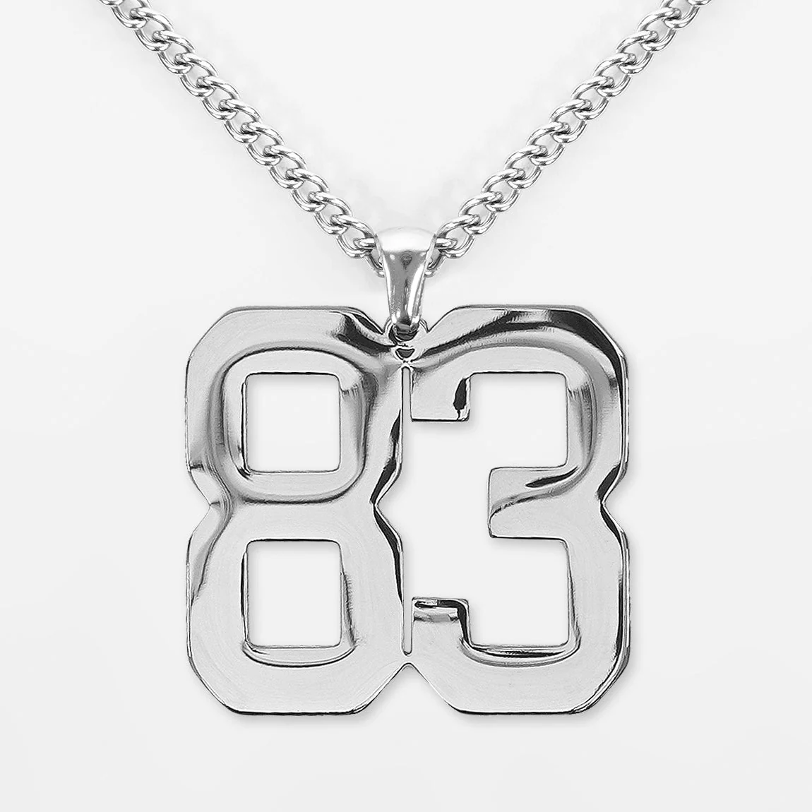 83 Number Pendant with Chain Kids Necklace - Stainless Steel