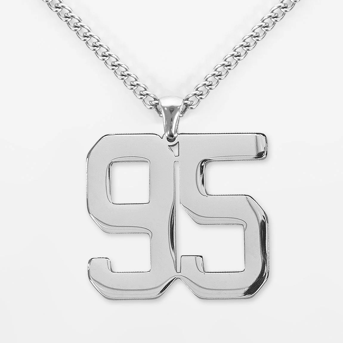 95 Number Pendant with Chain Kids Necklace - Stainless Steel