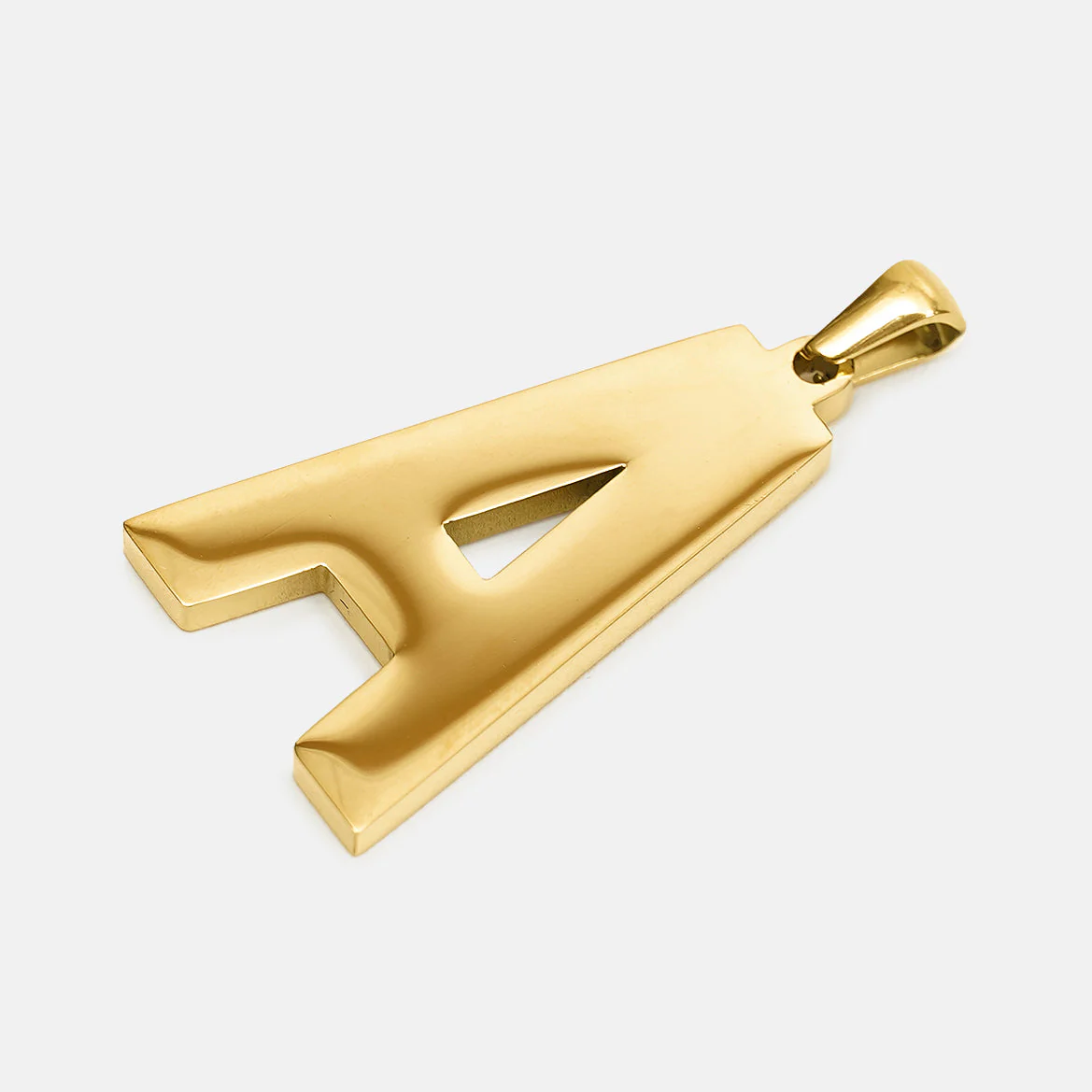 A Letter Pendant with Chain Kids Necklace - Gold Plated Stainless Steel - Image 3