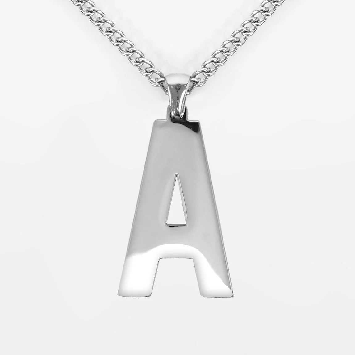 A Letter Pendant with Chain Kids Necklace - Stainless Steel