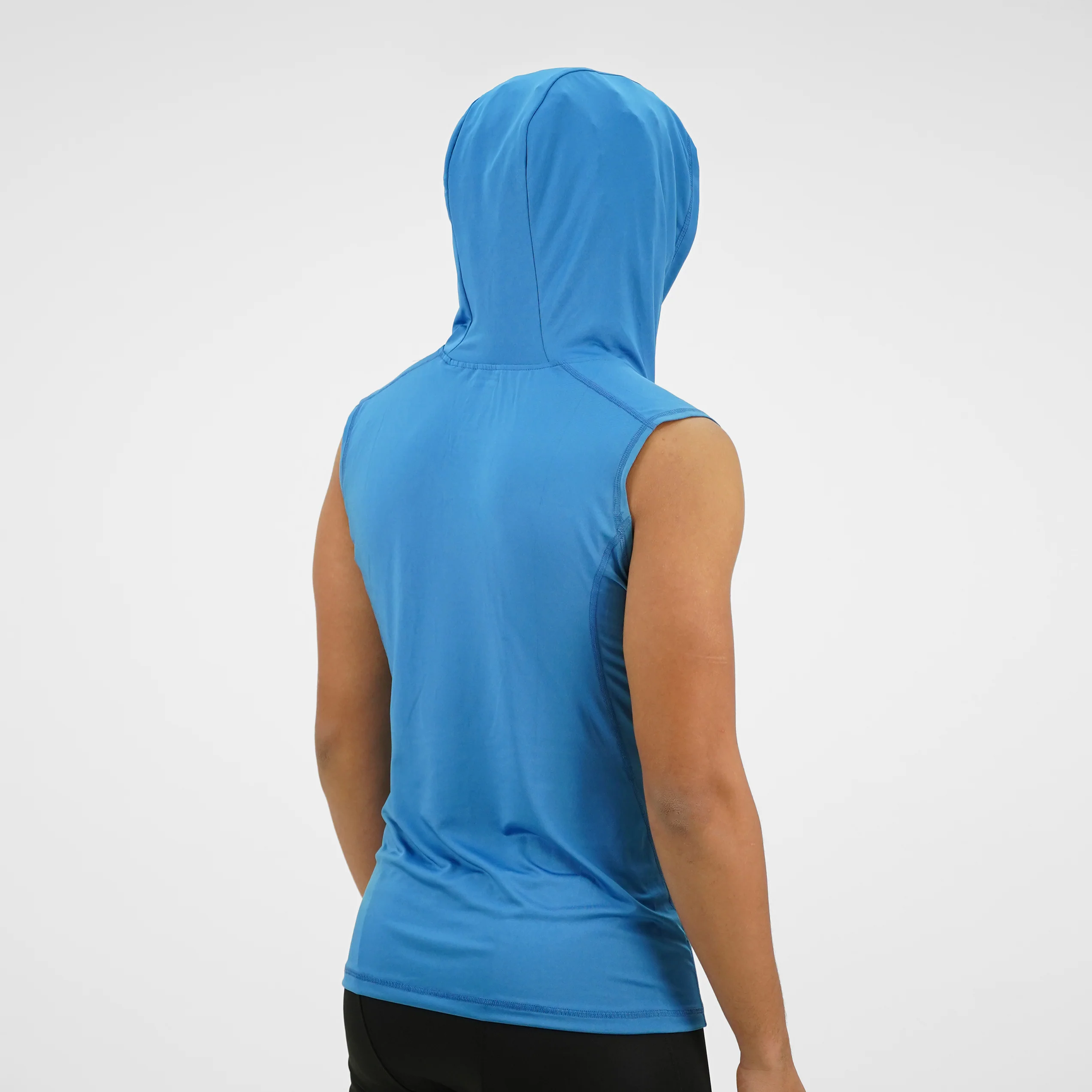 Air Force Blue Sleeveless Compression Hoodie - Image 3