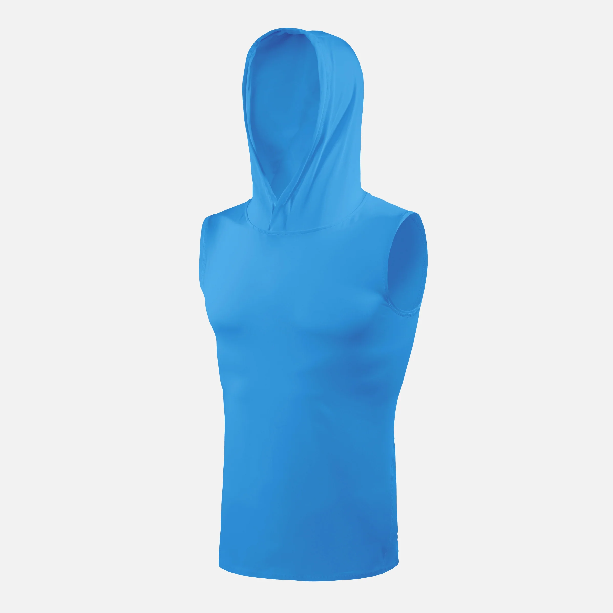Air Force Blue Sleeveless Compression Hoodie - Image 4