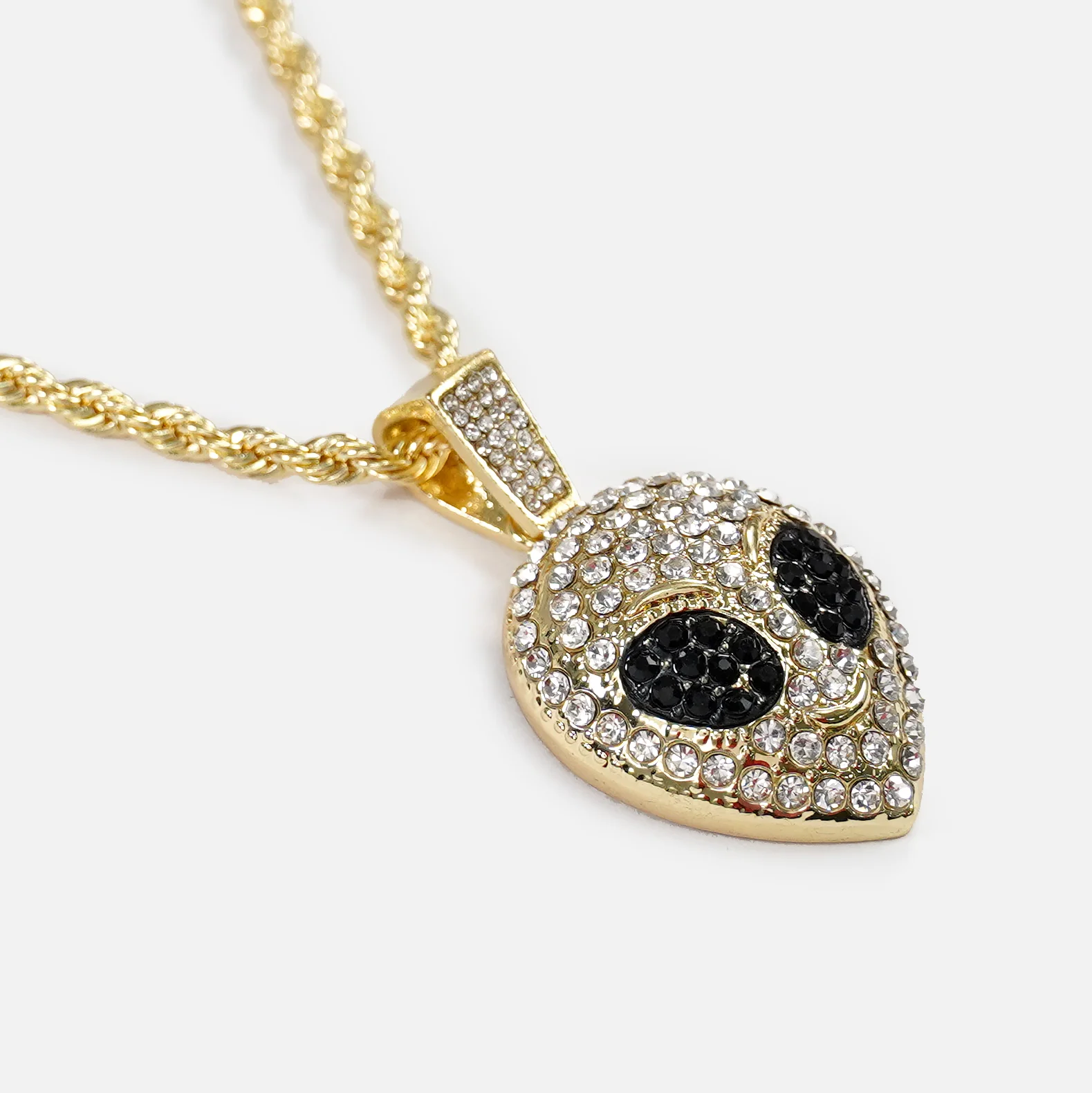 Alien 51 1½" Pendant with Chain Necklace - Gold Plated Stainless Steel