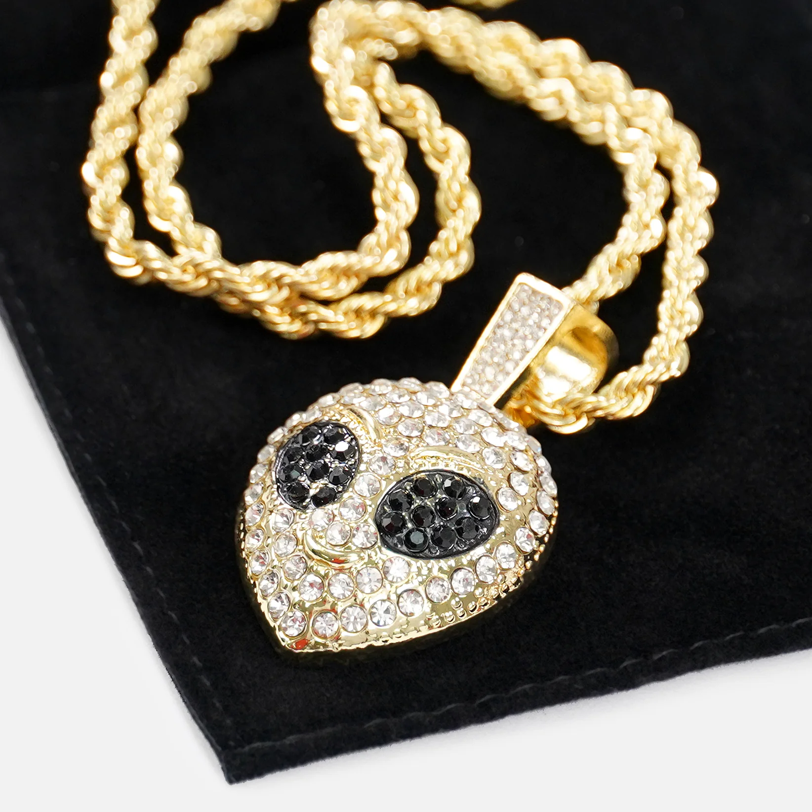 Alien 51 1½" Pendant with Chain Necklace - Gold Plated Stainless Steel - Image 5