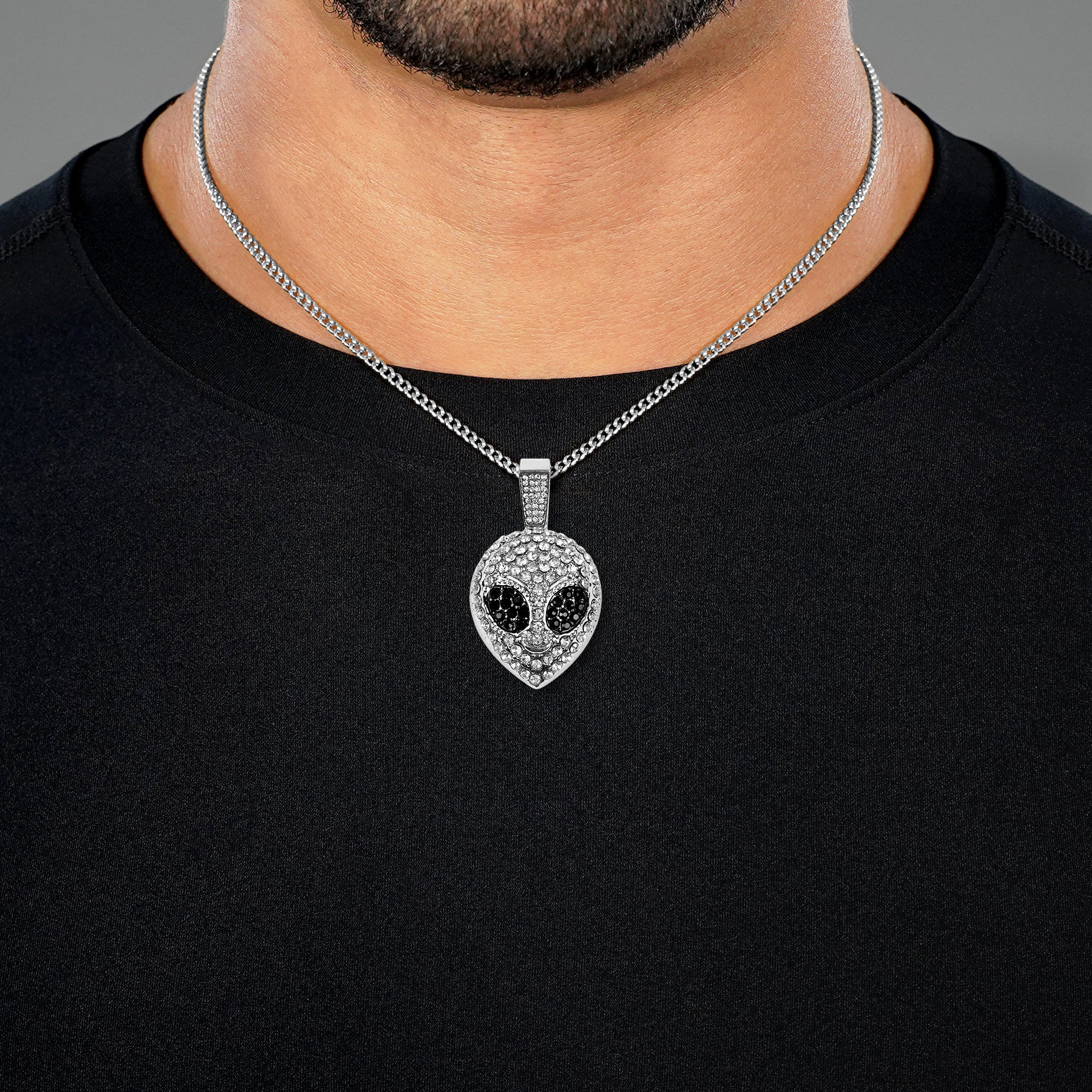 Alien 51 1½" Pendant with Chain Necklace - Stainless Steel - Image 3