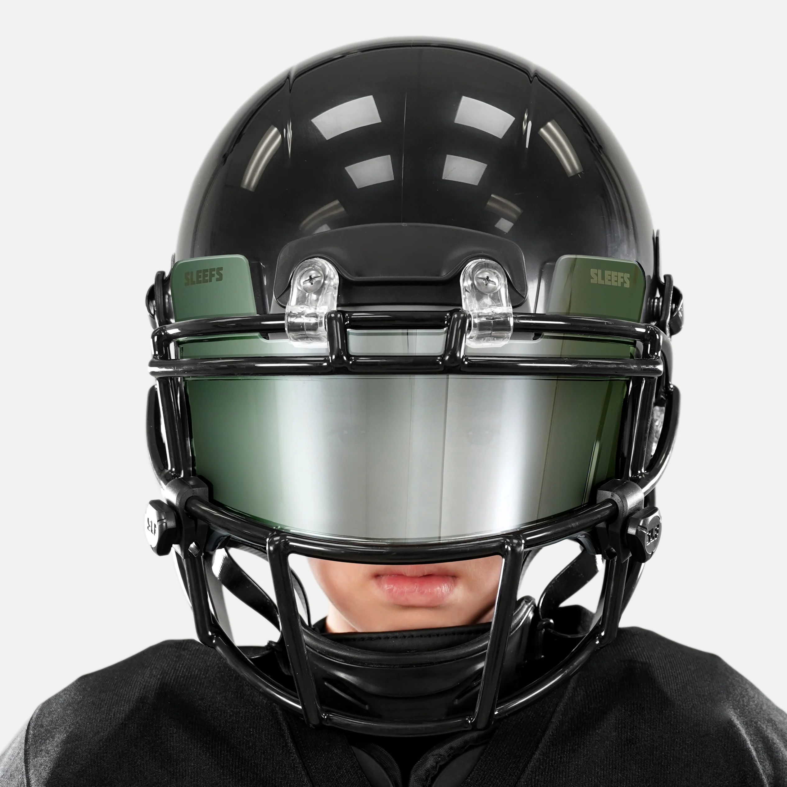 Army Green Machine Silver Helmet Eye-Shield Visor for Kids