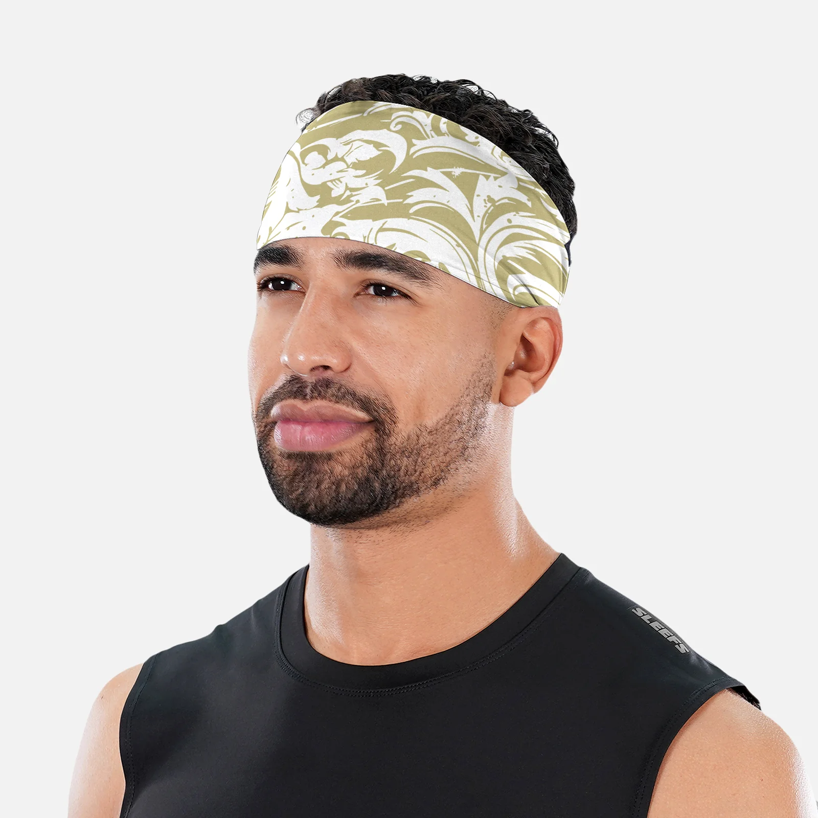 Baroque 2 Old Gold and White Headband - Image 3