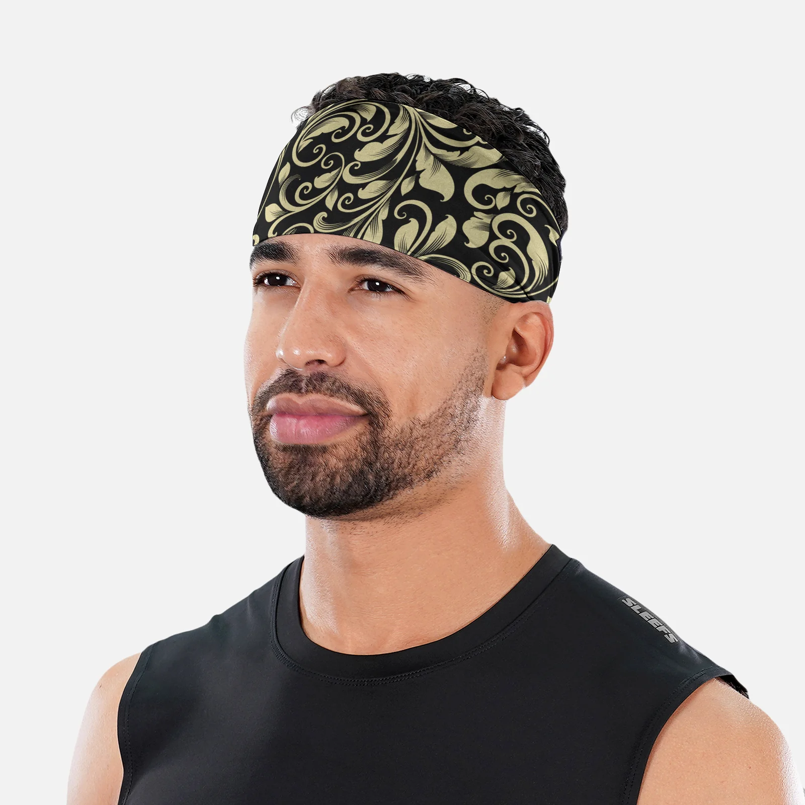 Baroque Old Gold and Black Headband - Image 3