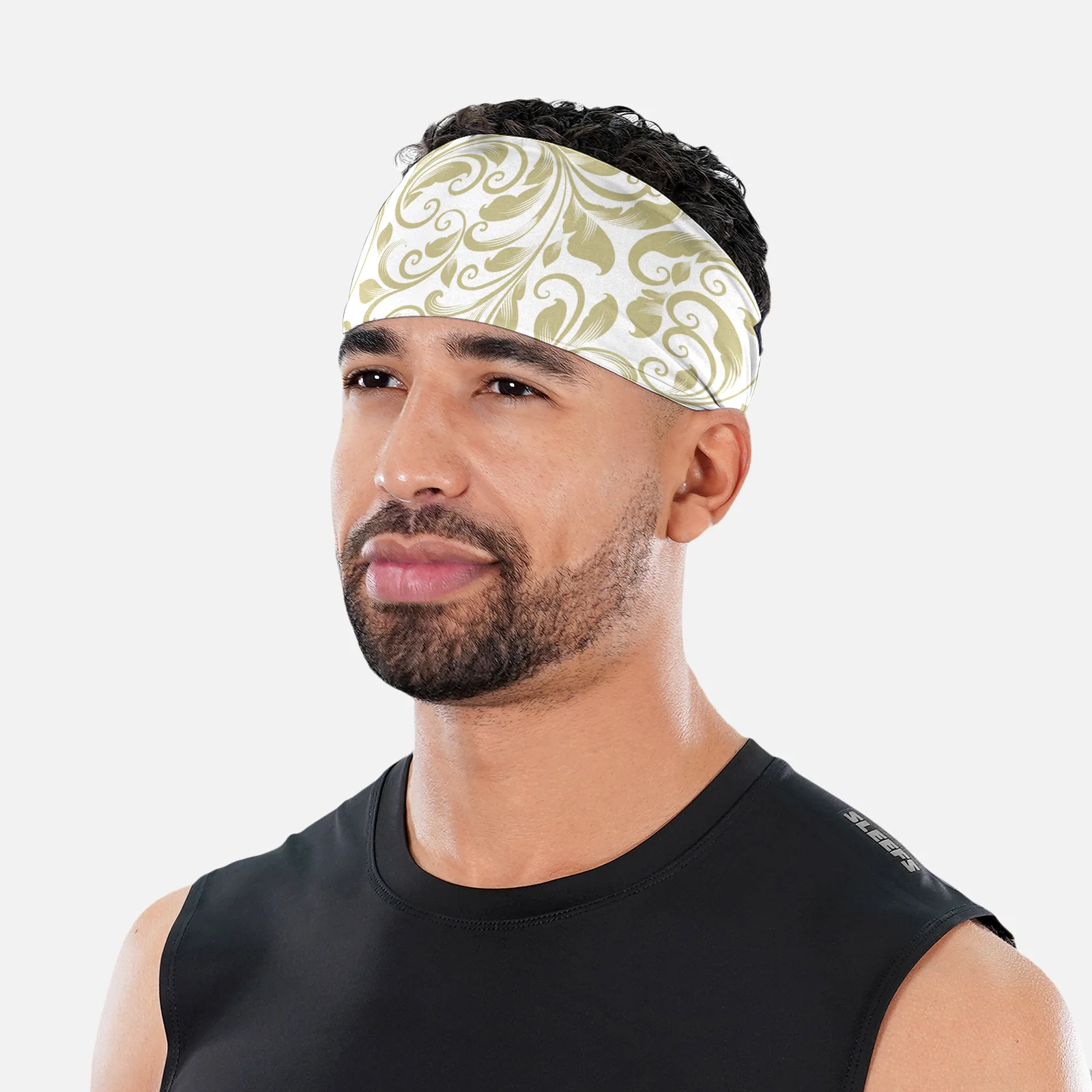 Baroque Old Gold and White Headband - Image 3