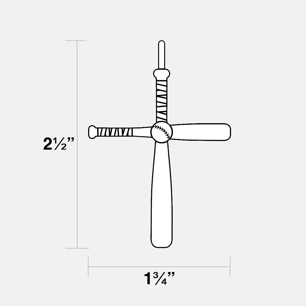Baseball Bat Cross Pendant with Chain Necklace - Stainless Steel - Image 8