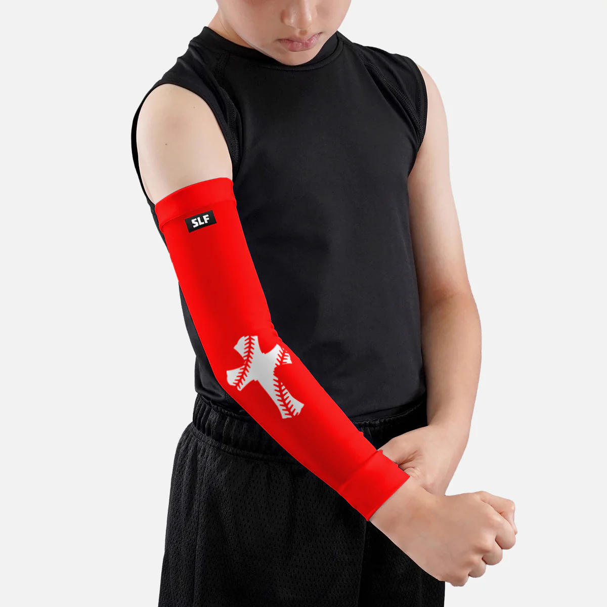 Baseball Cross Kids Arm Sleeve - Image 12