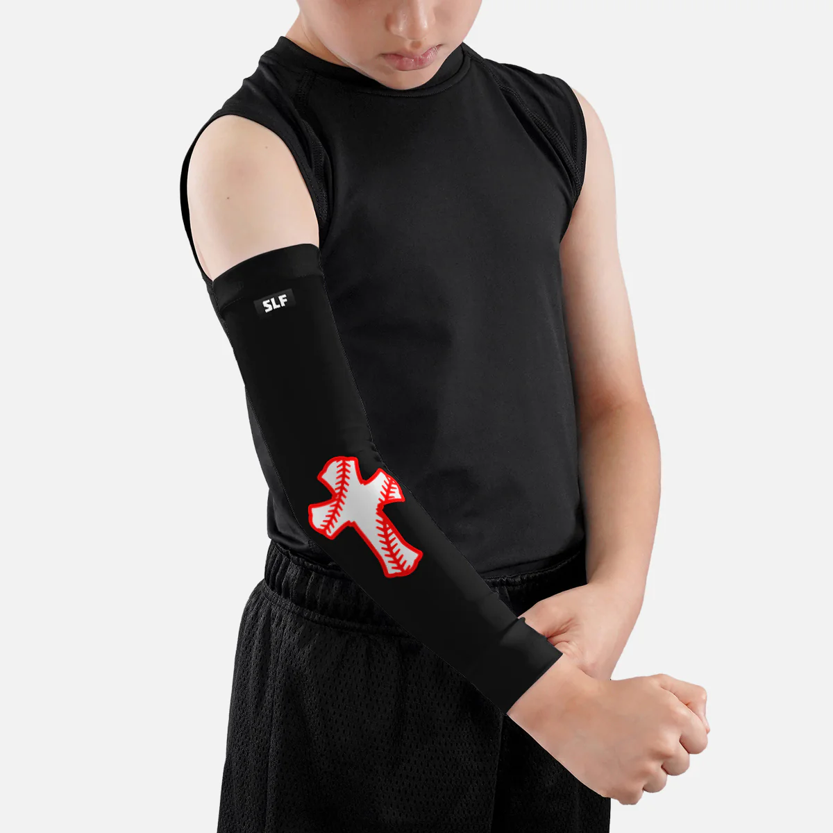 Baseball Cross Kids Arm Sleeve - Image 2