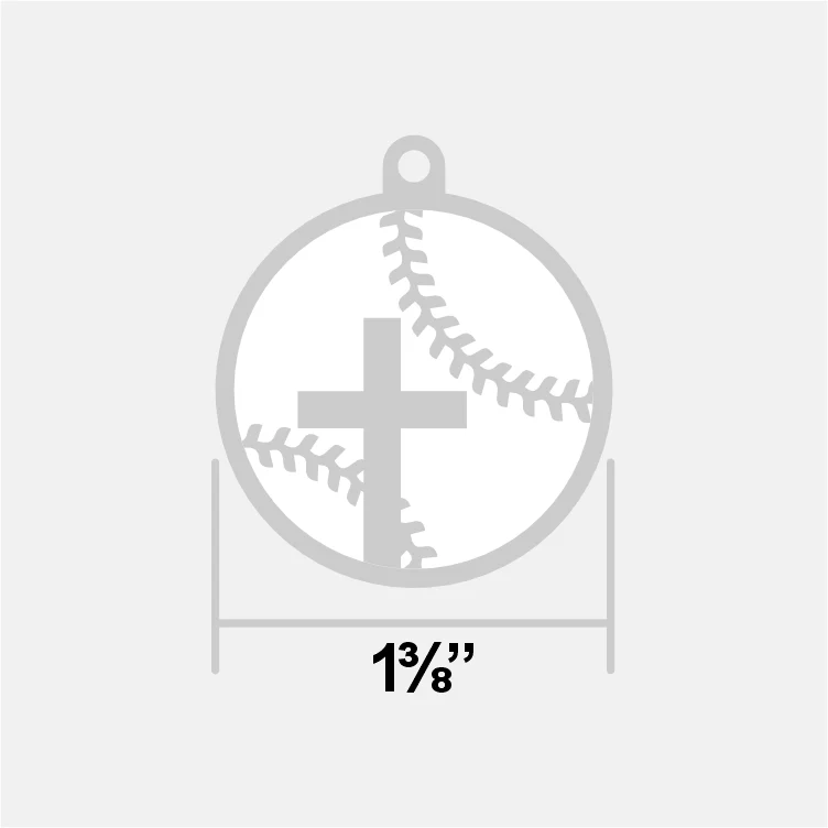 Baseball Faith Cross Pendant with Chain Necklace - Stainless Steel - Image 5