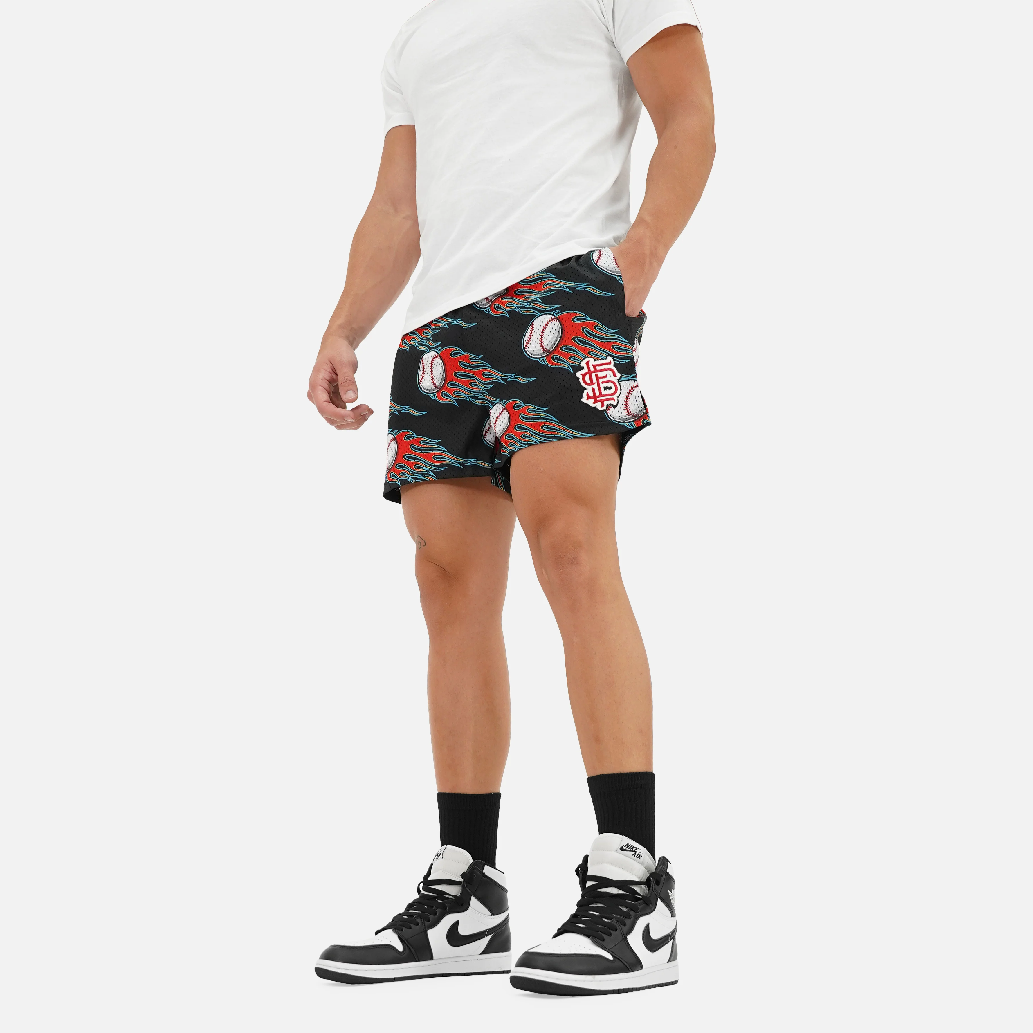 Baseballs on Fire Shorts - 5" - Image 3