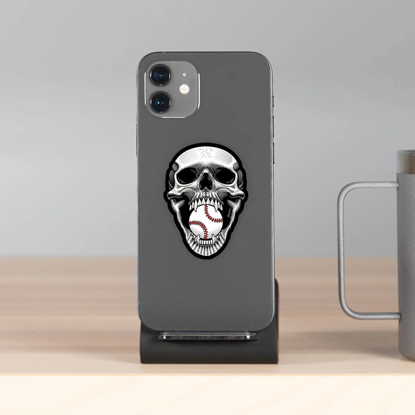 Baseball Skull Sticker - Image 3