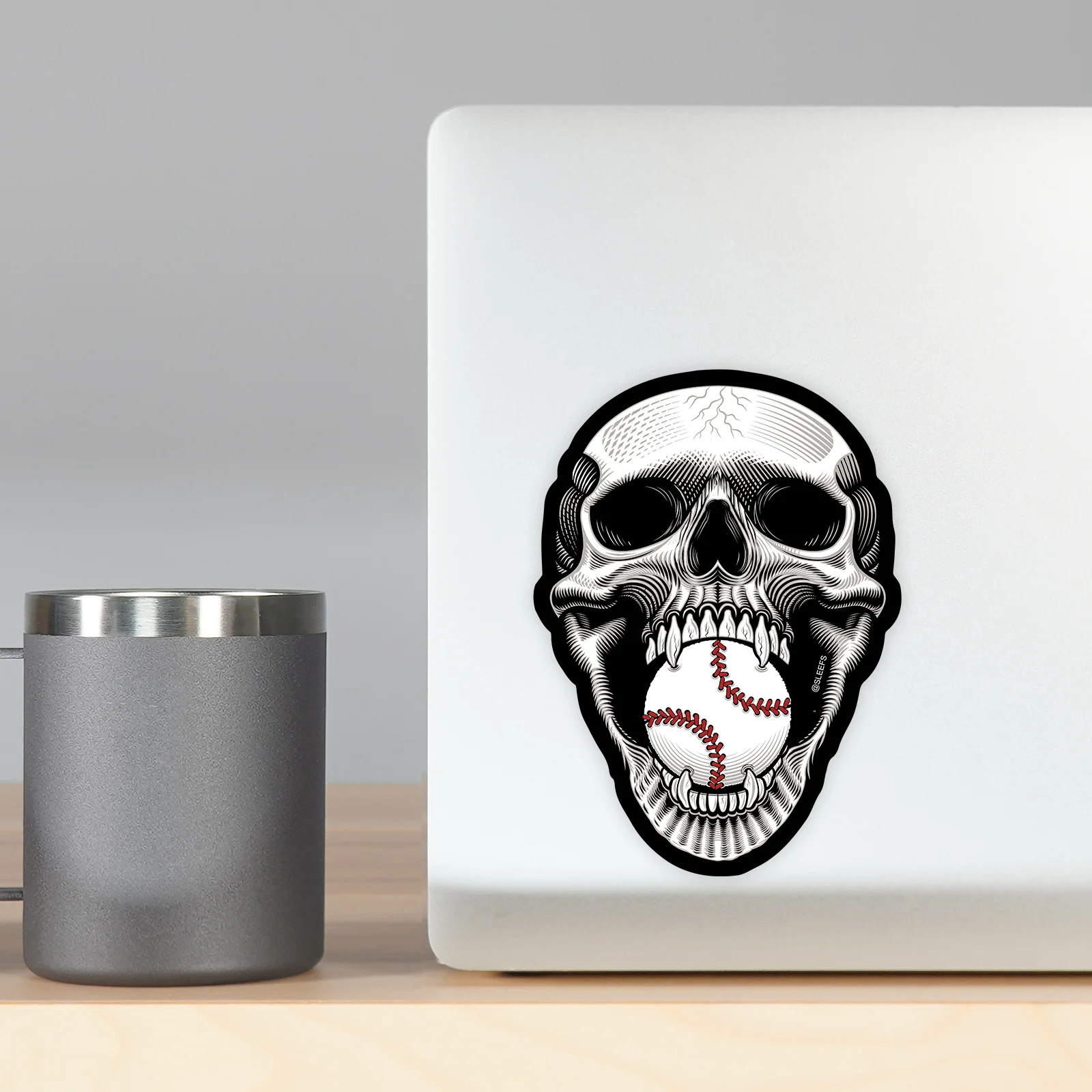 Baseball Skull Sticker - Image 5