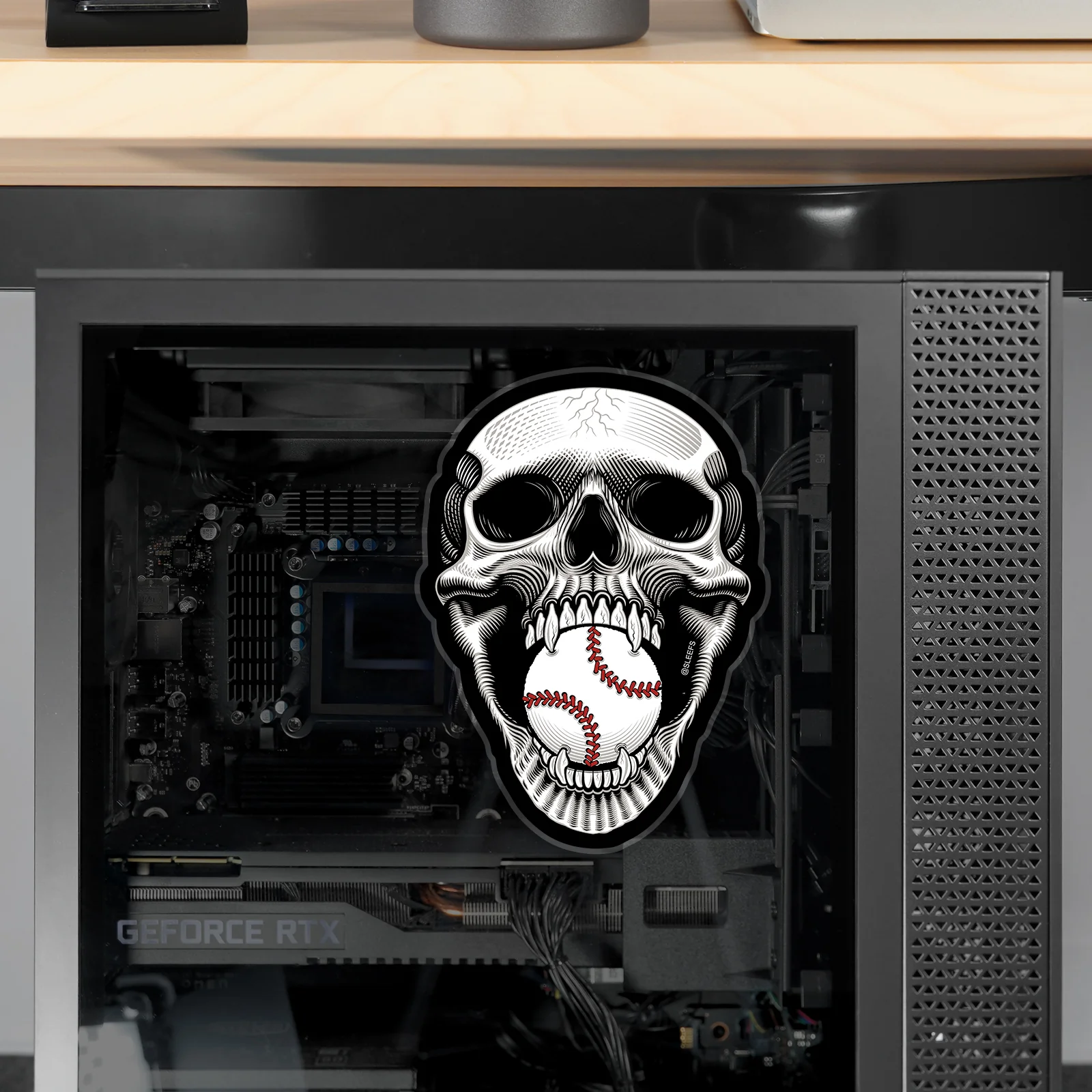 Baseball Skull Sticker - Image 6