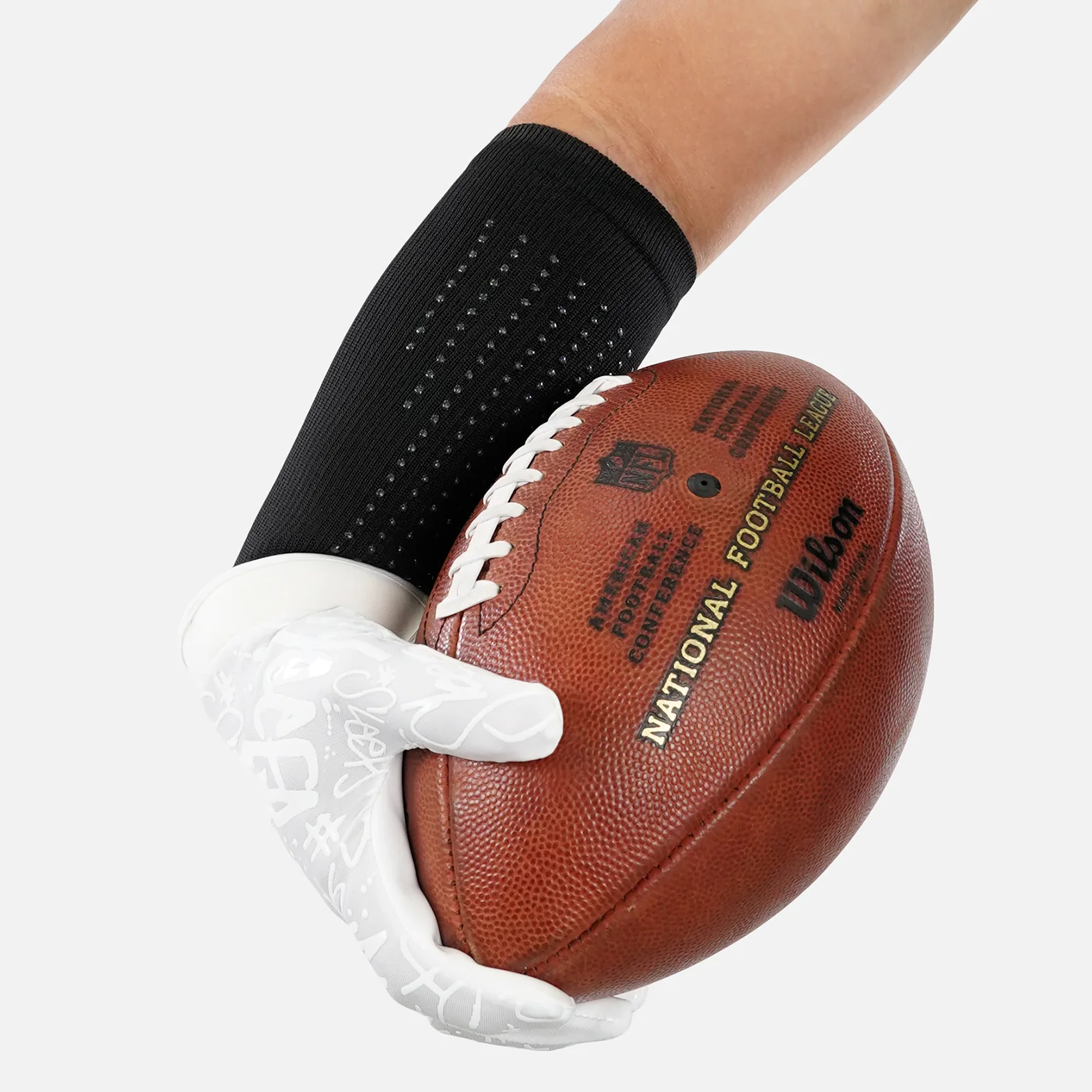 Black Seamless Forearm Sleeve with Grip - Image 4