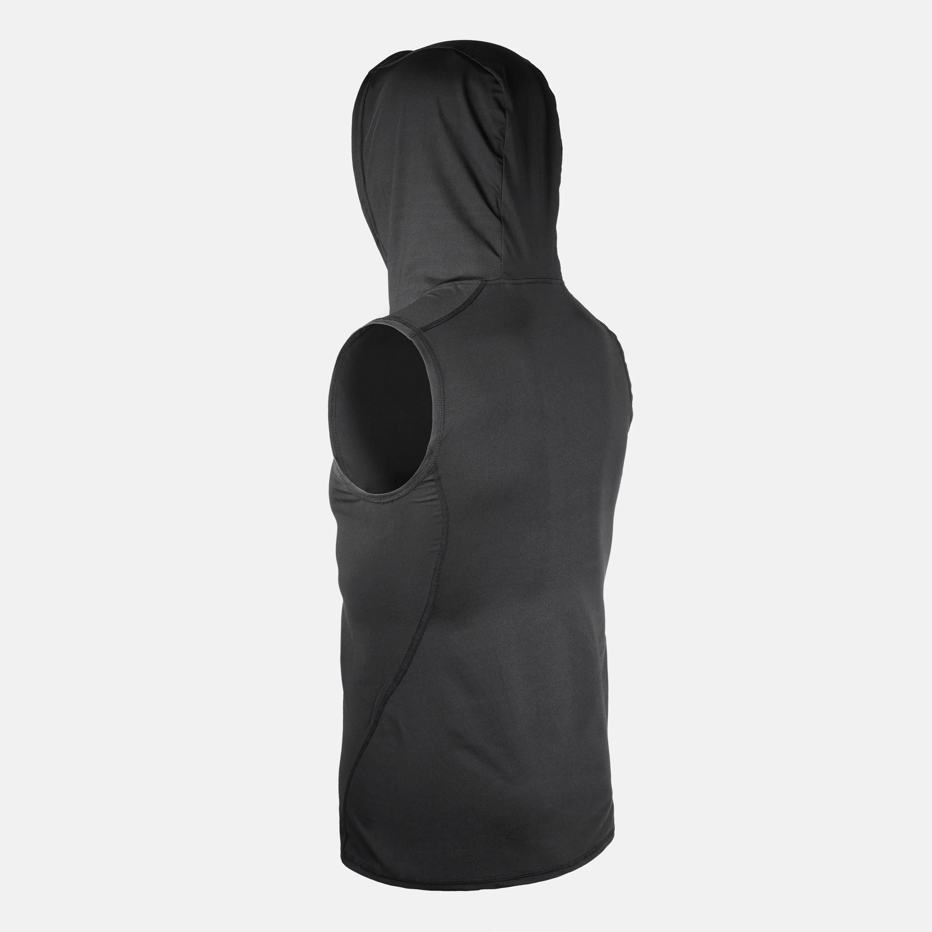 Black Sleeveless Compression Hoodie - Big - Image 4