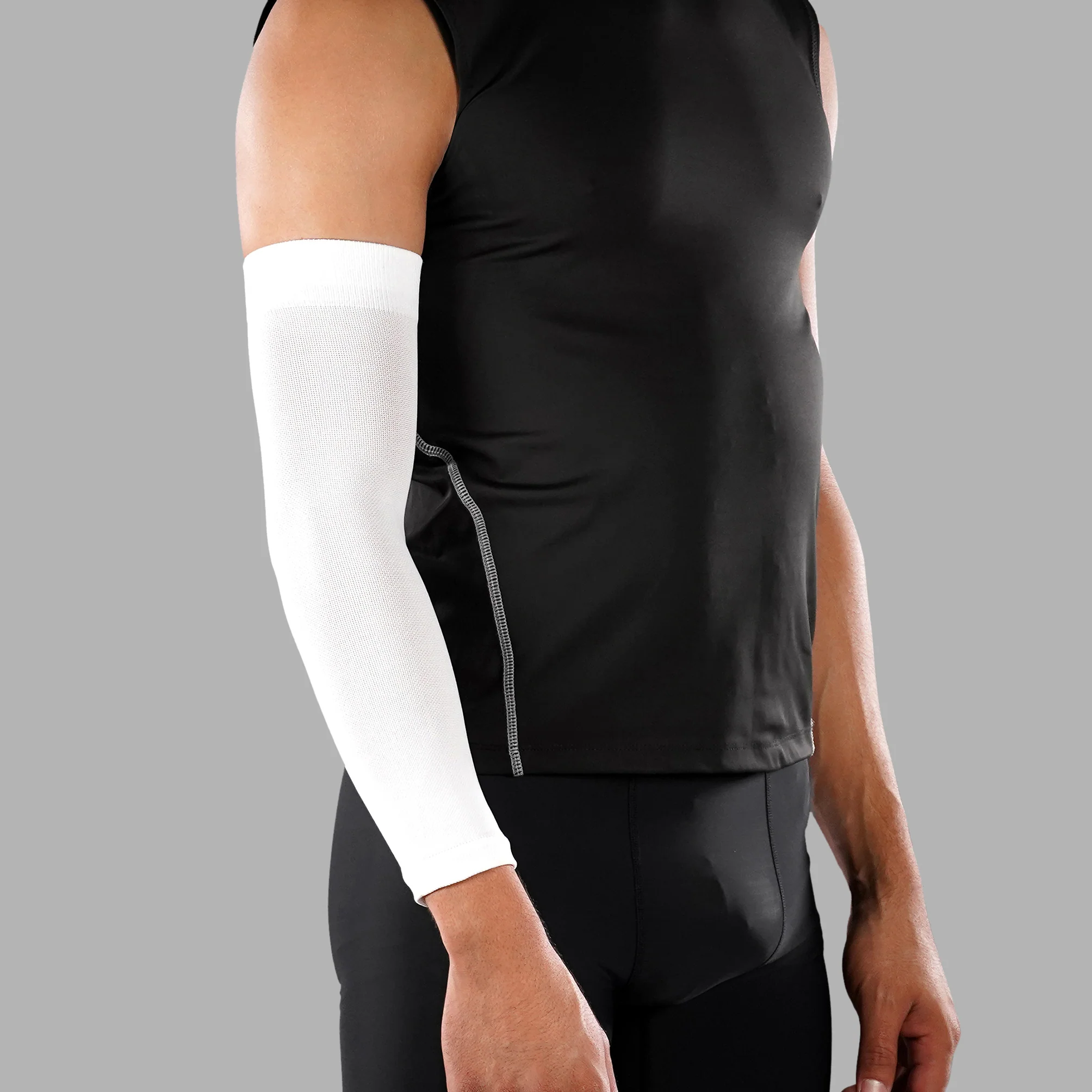 White One Size Fits All Basketball Arm Sleeve - Image 3
