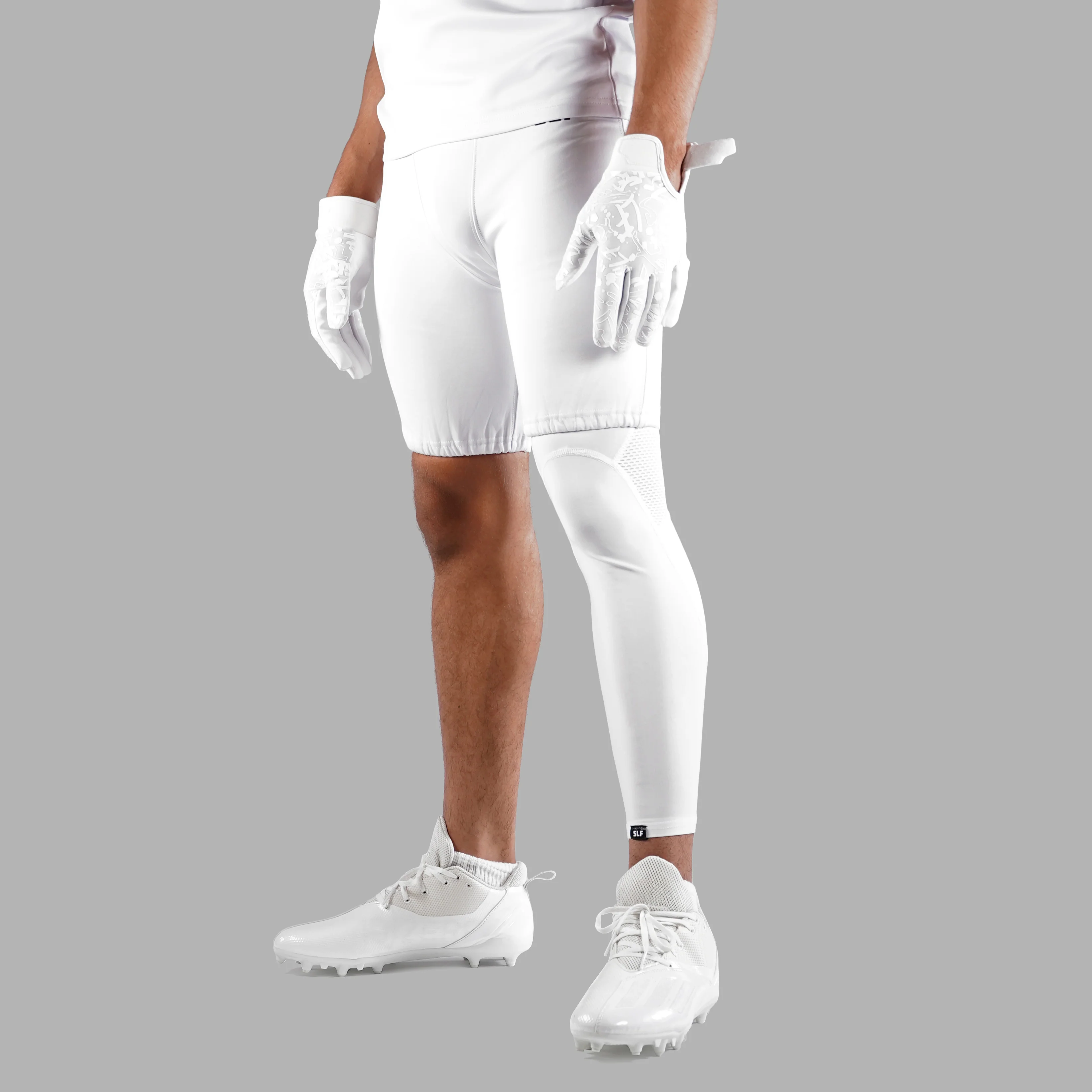 White Football Pro Leg Sleeve - Image 6