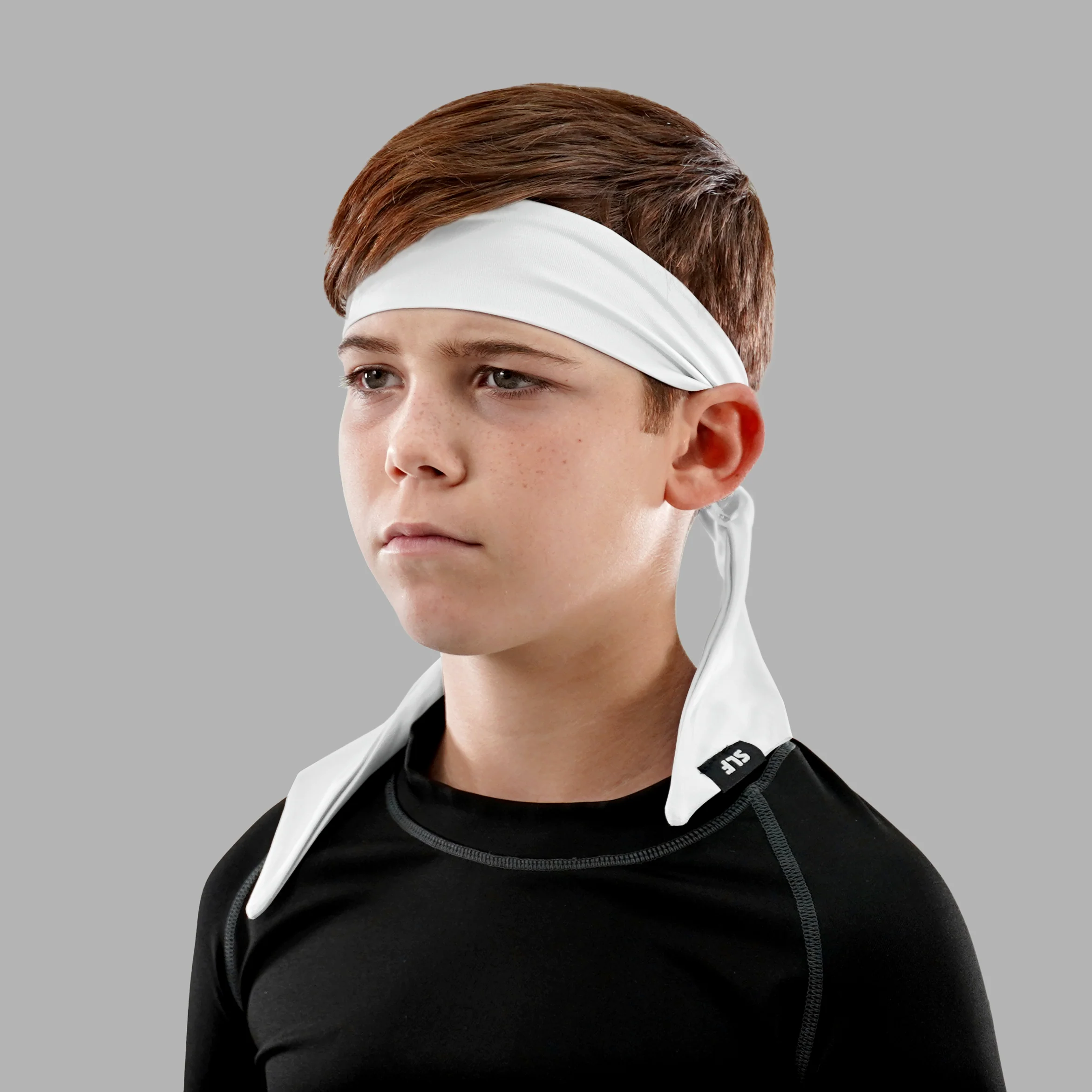 White Kids Ninja Headband - Image 3