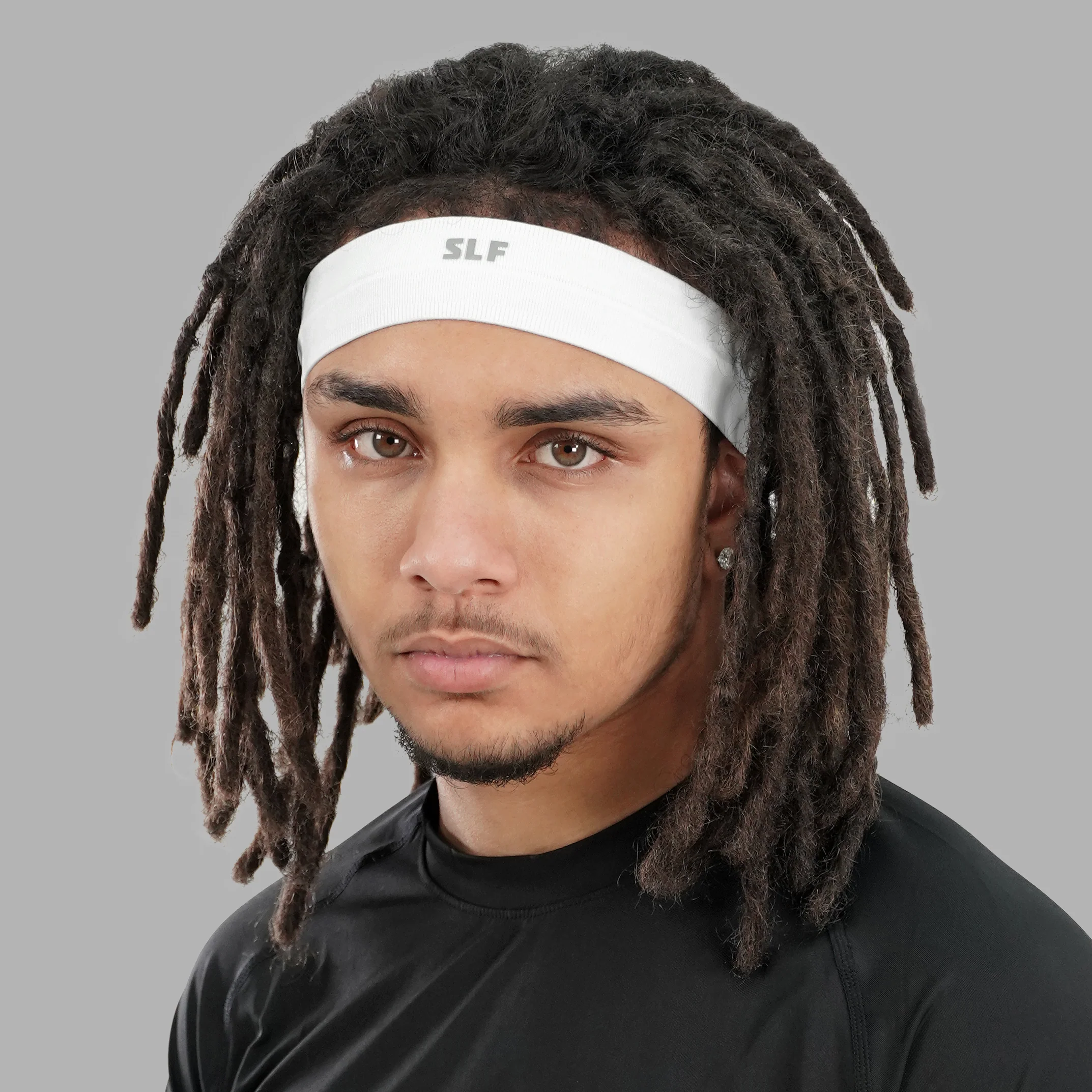 White Non-Slip Elastic Headband - Image 3