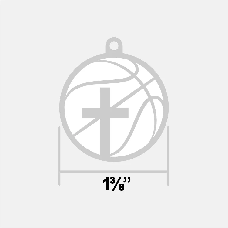 Basketball Faith Cross Pendant with Chain Necklace - Gold Plated Stainless Steel - Image 5