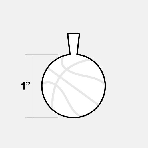 Basketball Pendant with Chain Necklace - Stainless Steel - Image 6