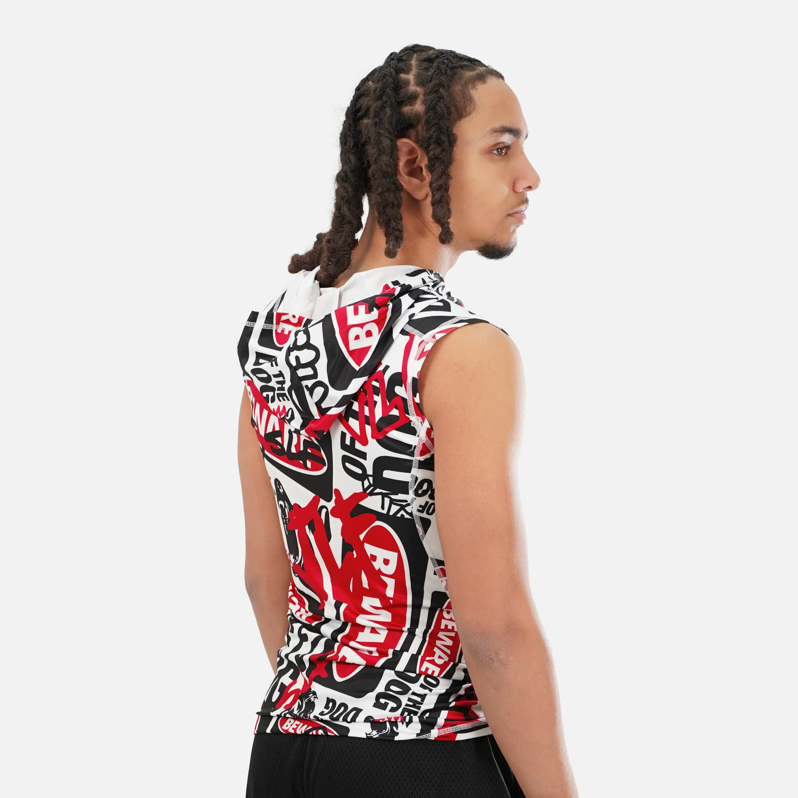 Beware Of The Dog Chaos Sleeveless Compression Hoodie - Image 3