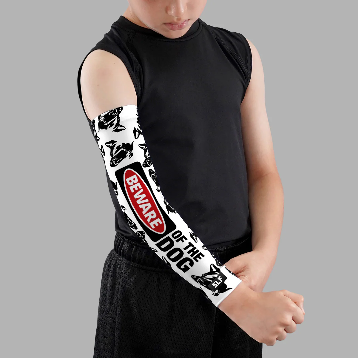 Beware of the Dog Pattern Kids Arm Sleeve - Image 2