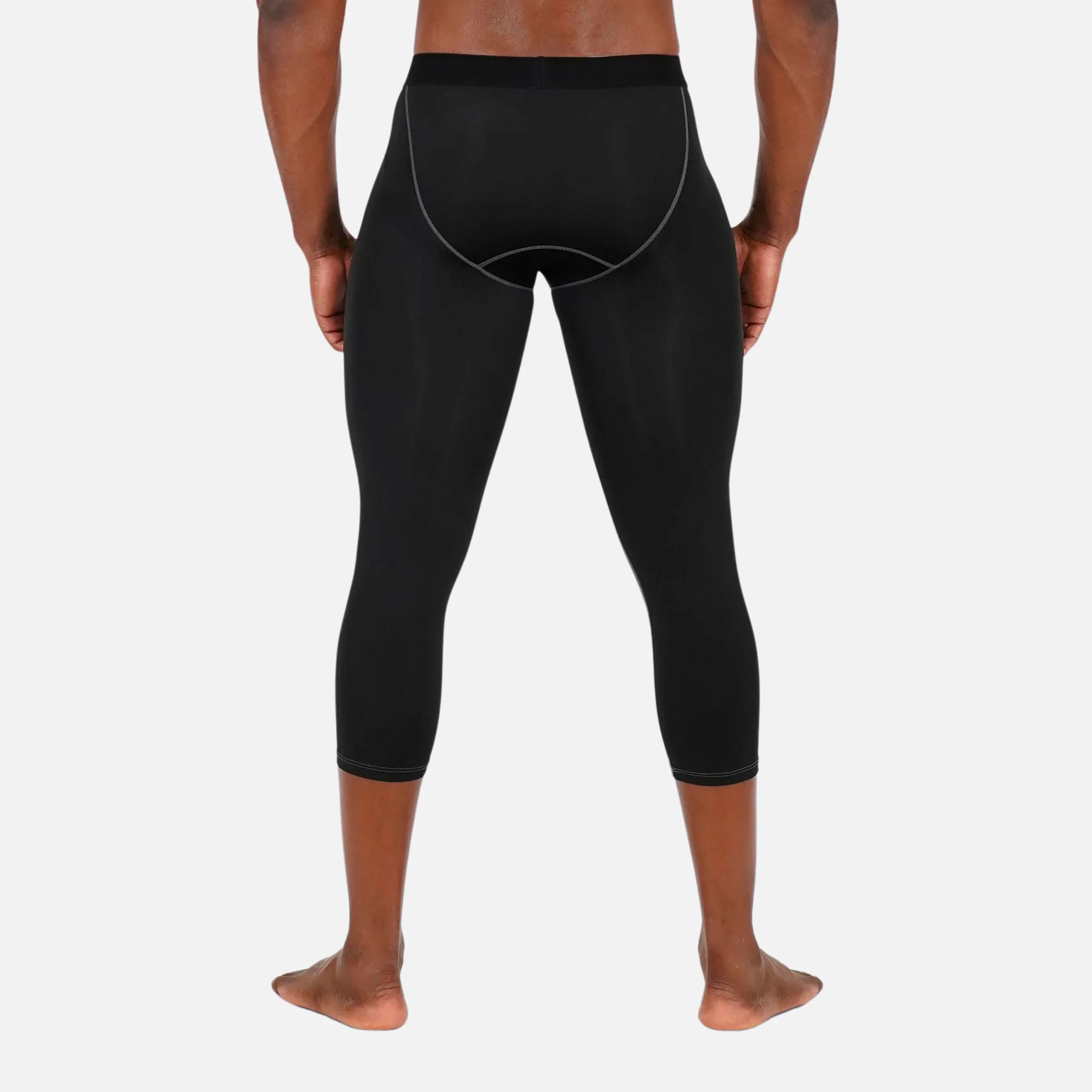 Black 3/4 Tights for men - Image 3