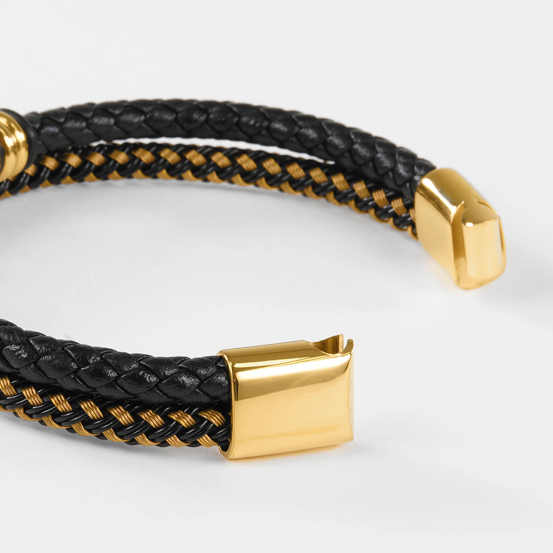 Black Gold Snake Skin Double Bracelet - Image 3