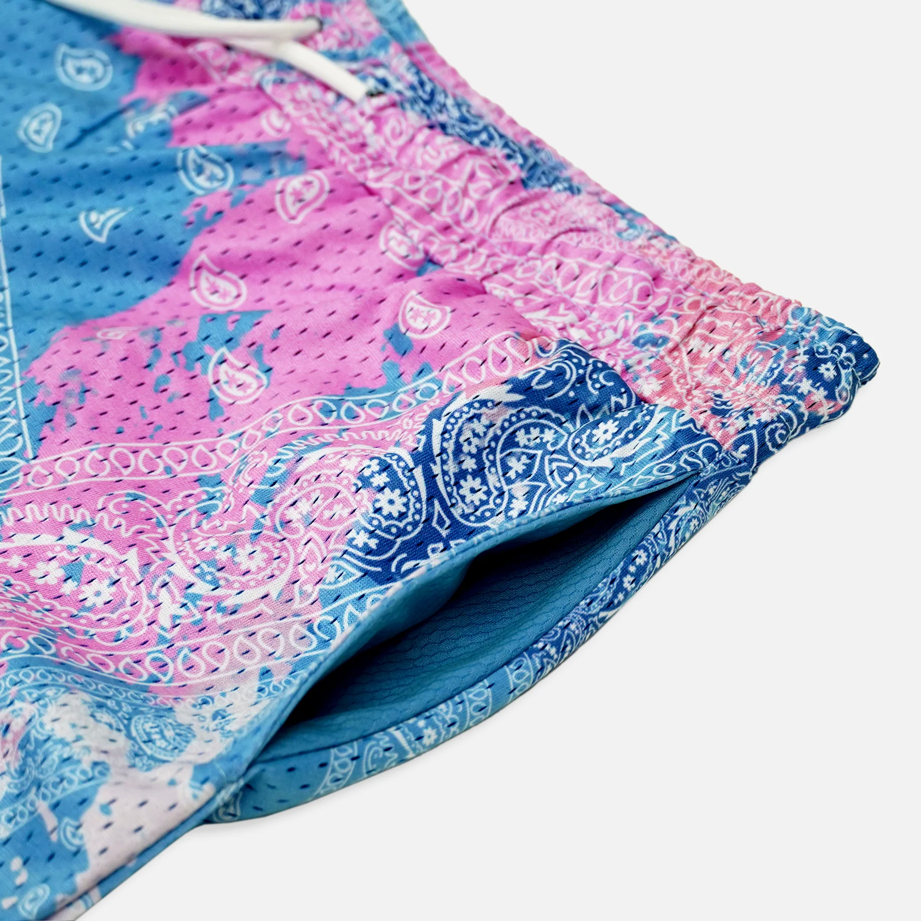 Bleached Pink Classic Bandana Shorts - 5" - Image 4