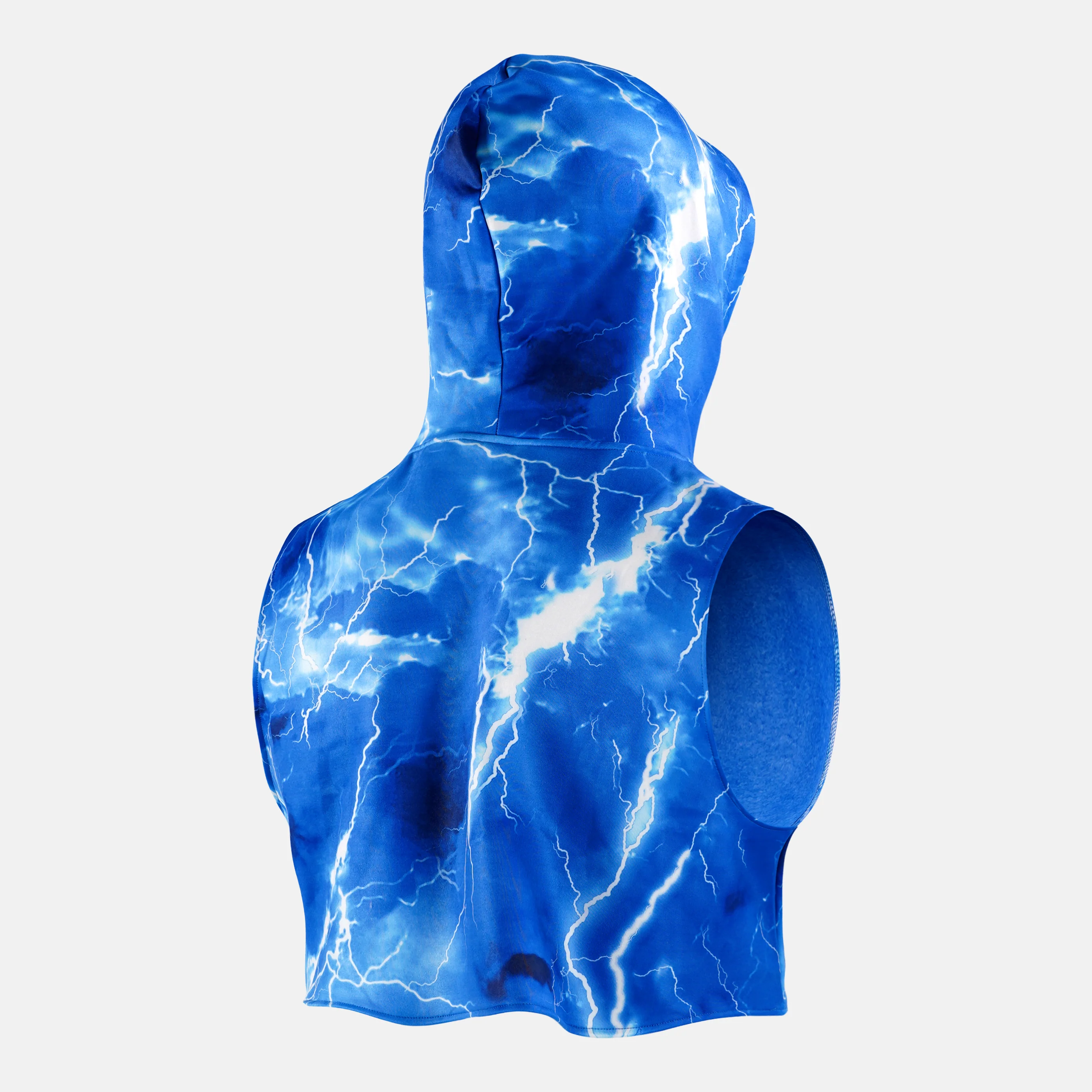 Blue Lightning Football Crop Top Hoodie - Image 2