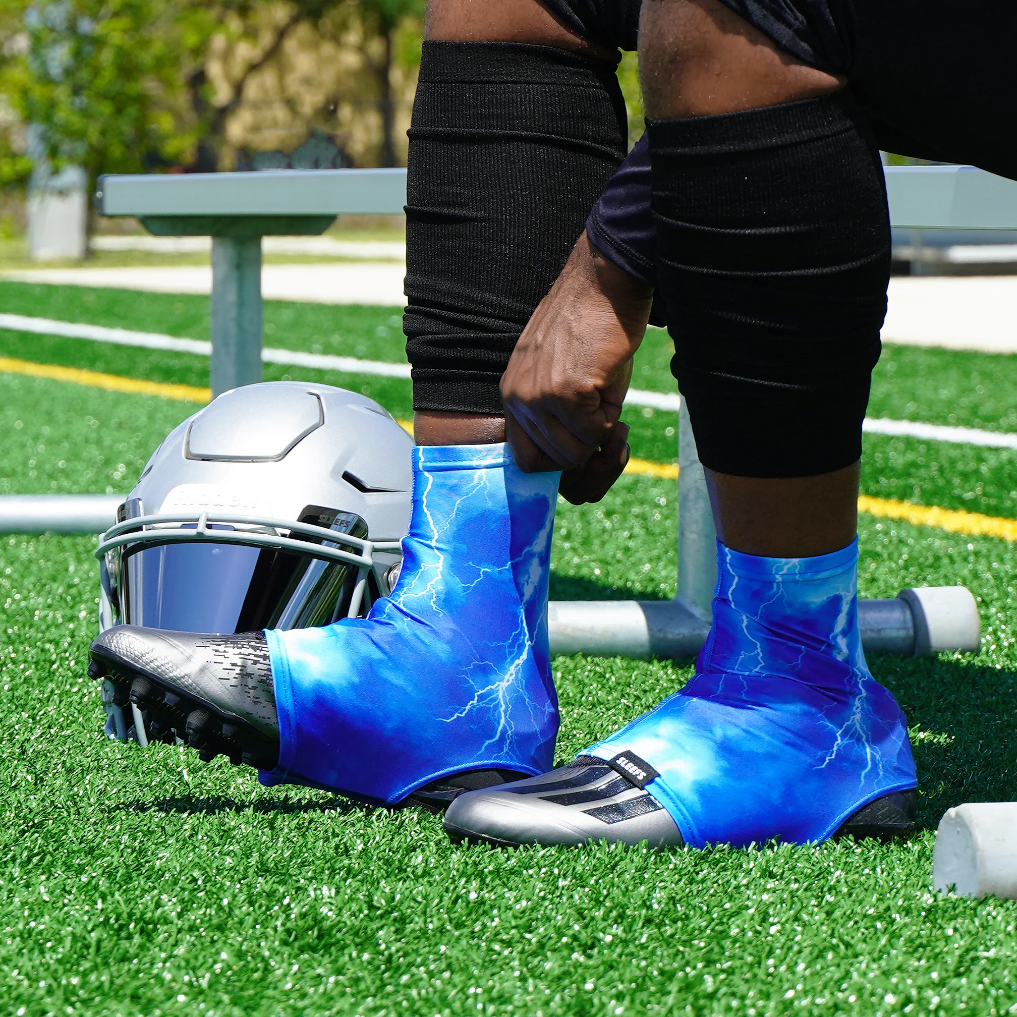 Blue Lightning Spats / Cleat Covers - Image 6