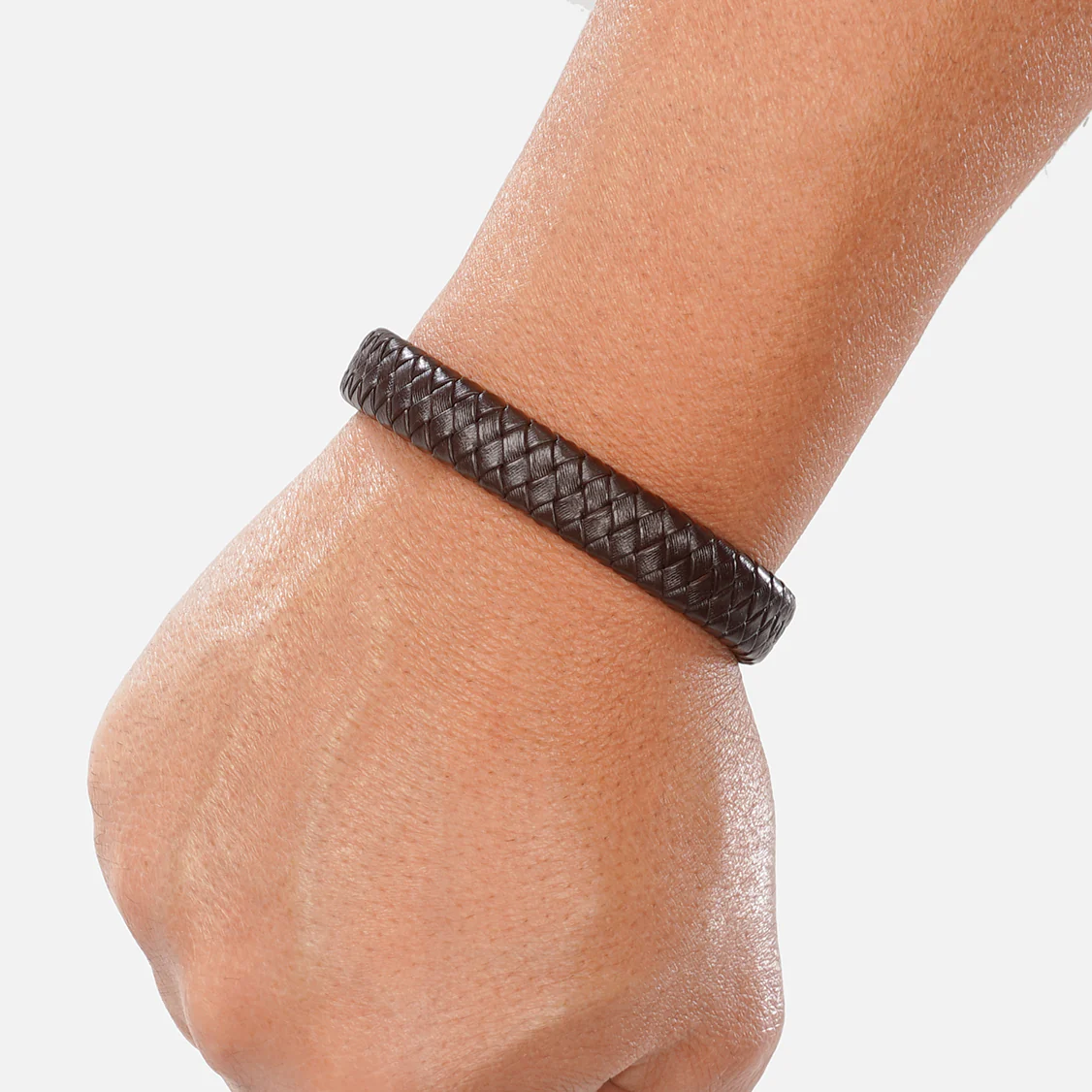 Braided Brown Leather Bracelet - Image 3
