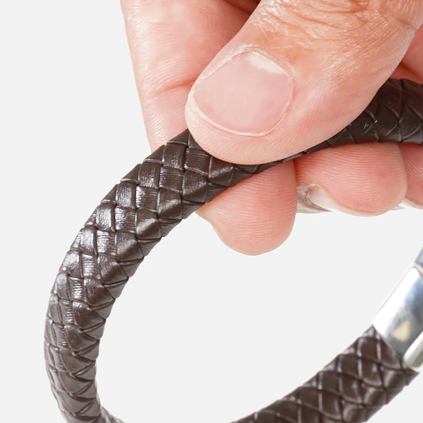 Braided Brown Leather Bracelet - Image 4