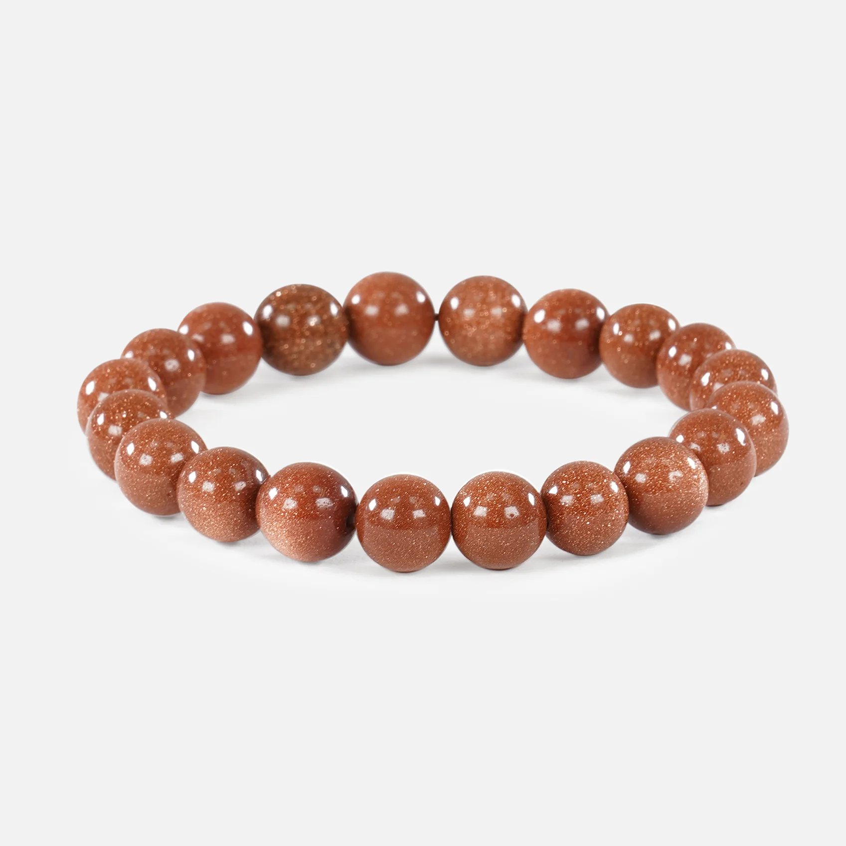 Brown Gold Shimmer Beaded Bracelet