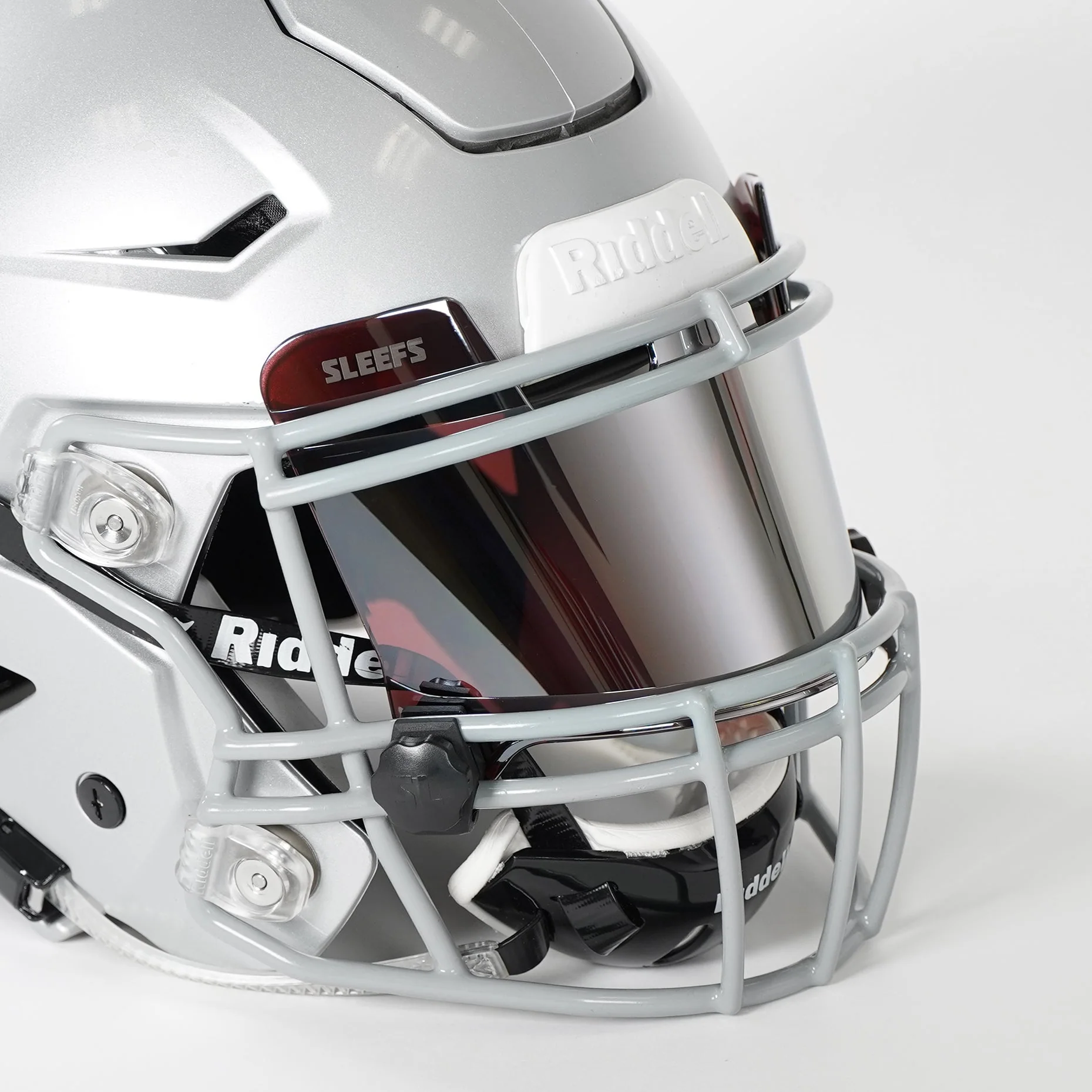 Carmine Red Machine Silver Helmet Eye-Shield Visor for Kids - Image 4