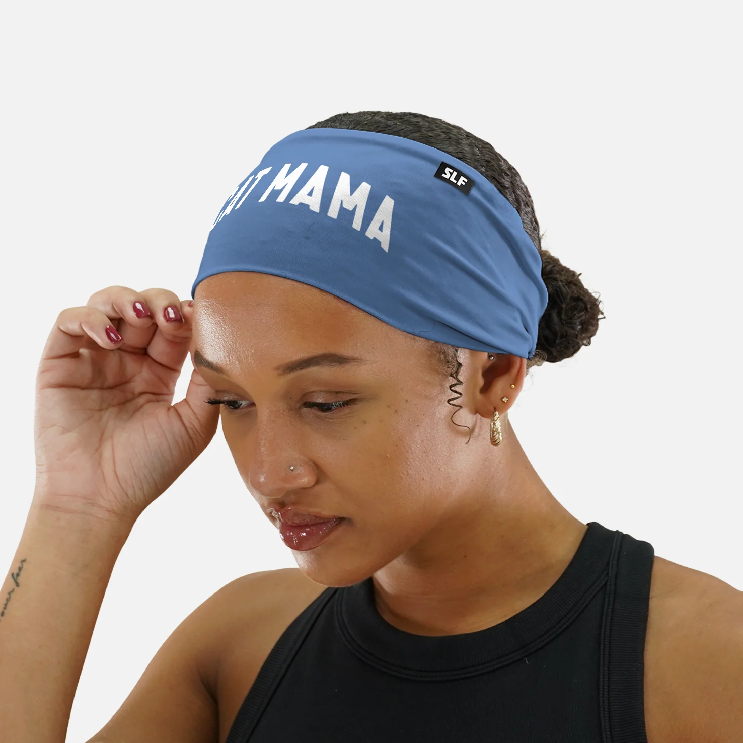 Cat Mama Denim Blue Headband - Image 2