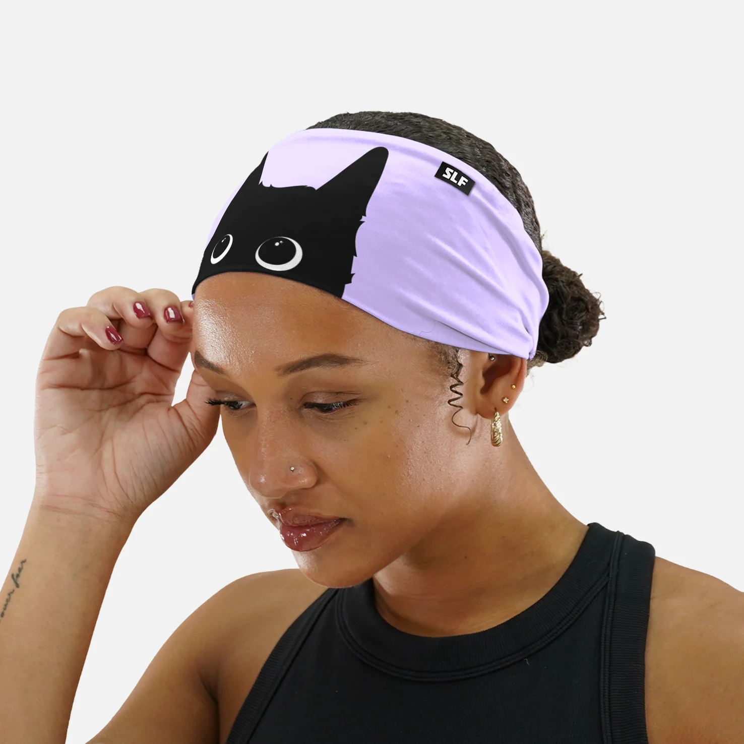 Cat Peeking Light Purple Headband - Image 2