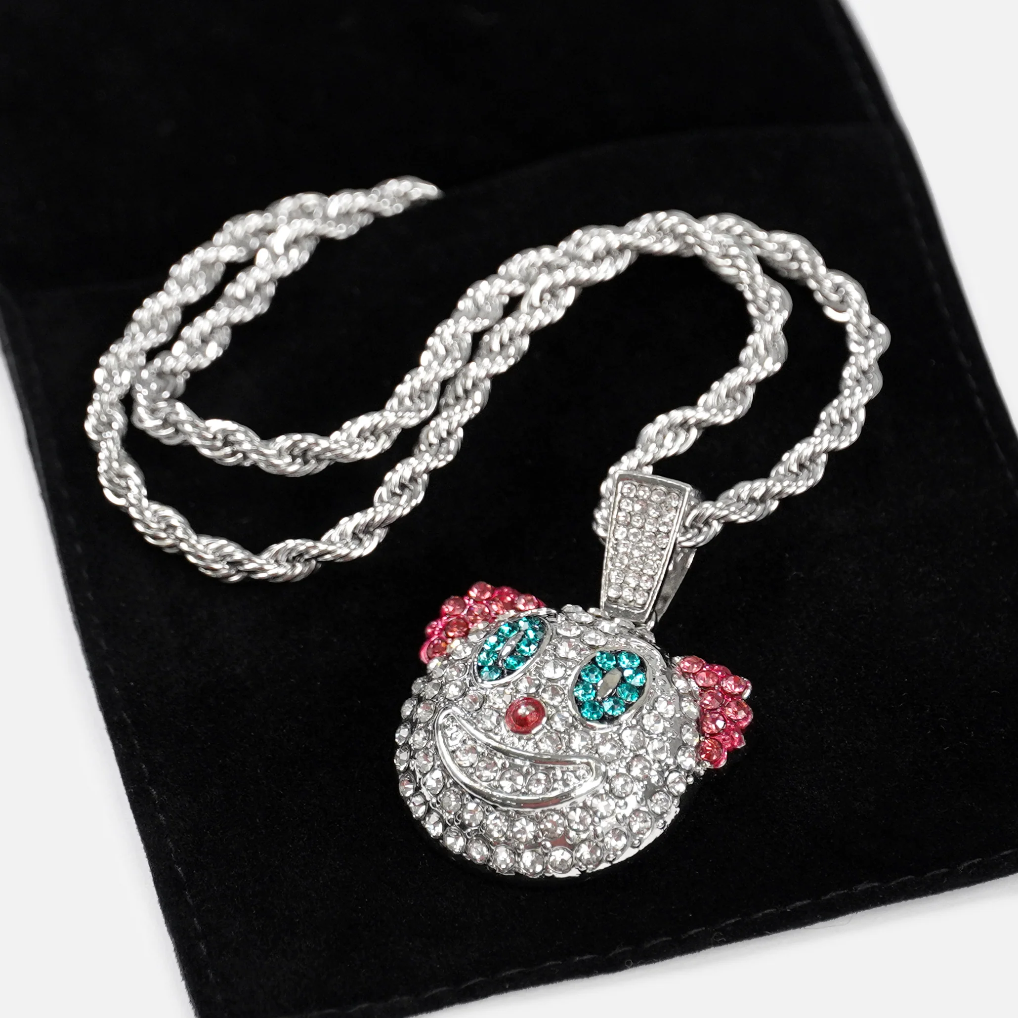 Clown 1½" Pendant with Chain Necklace - Stainless Steel - Image 5