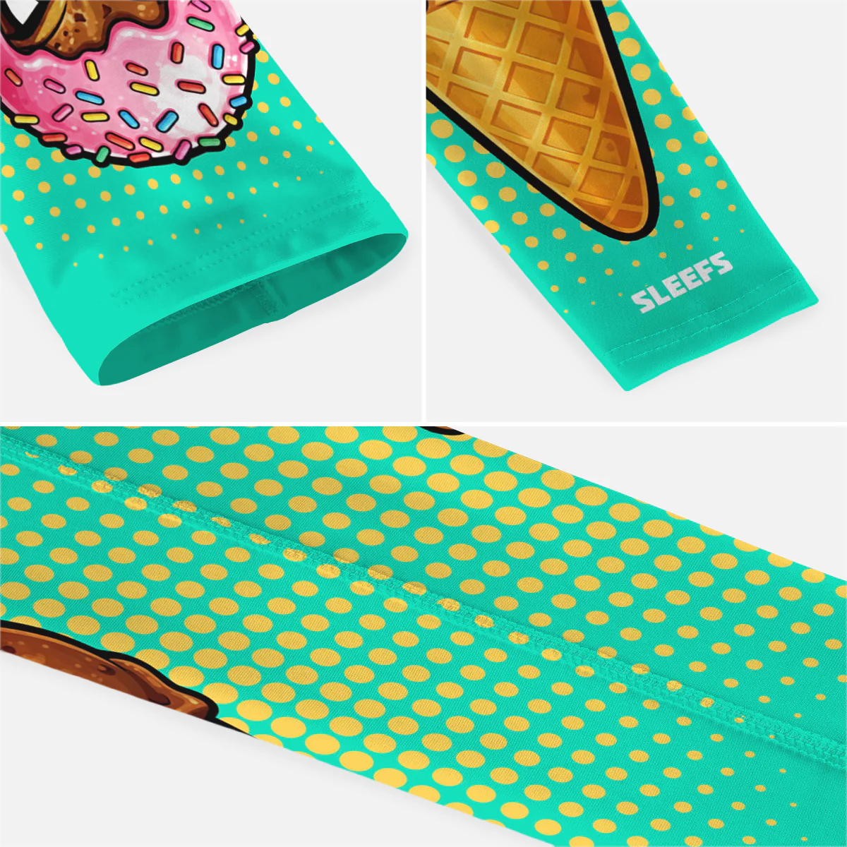 Cool Mint Sprinkle Cone Kids Arm Sleeve - Image 4
